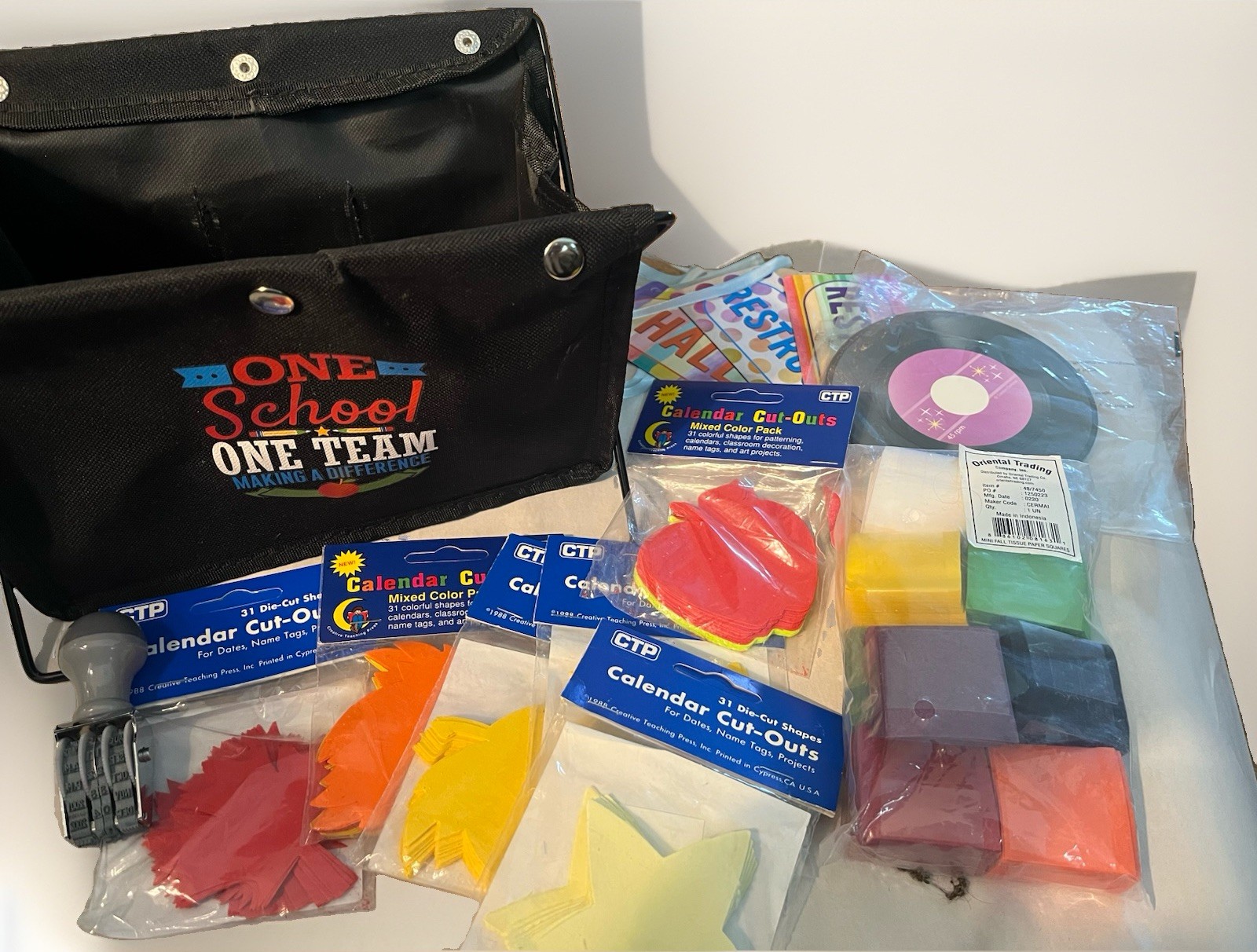 LOT of TEACHER STUDENT Classroom School SUPPLIES Passes Calendar Cut-outs Tissue