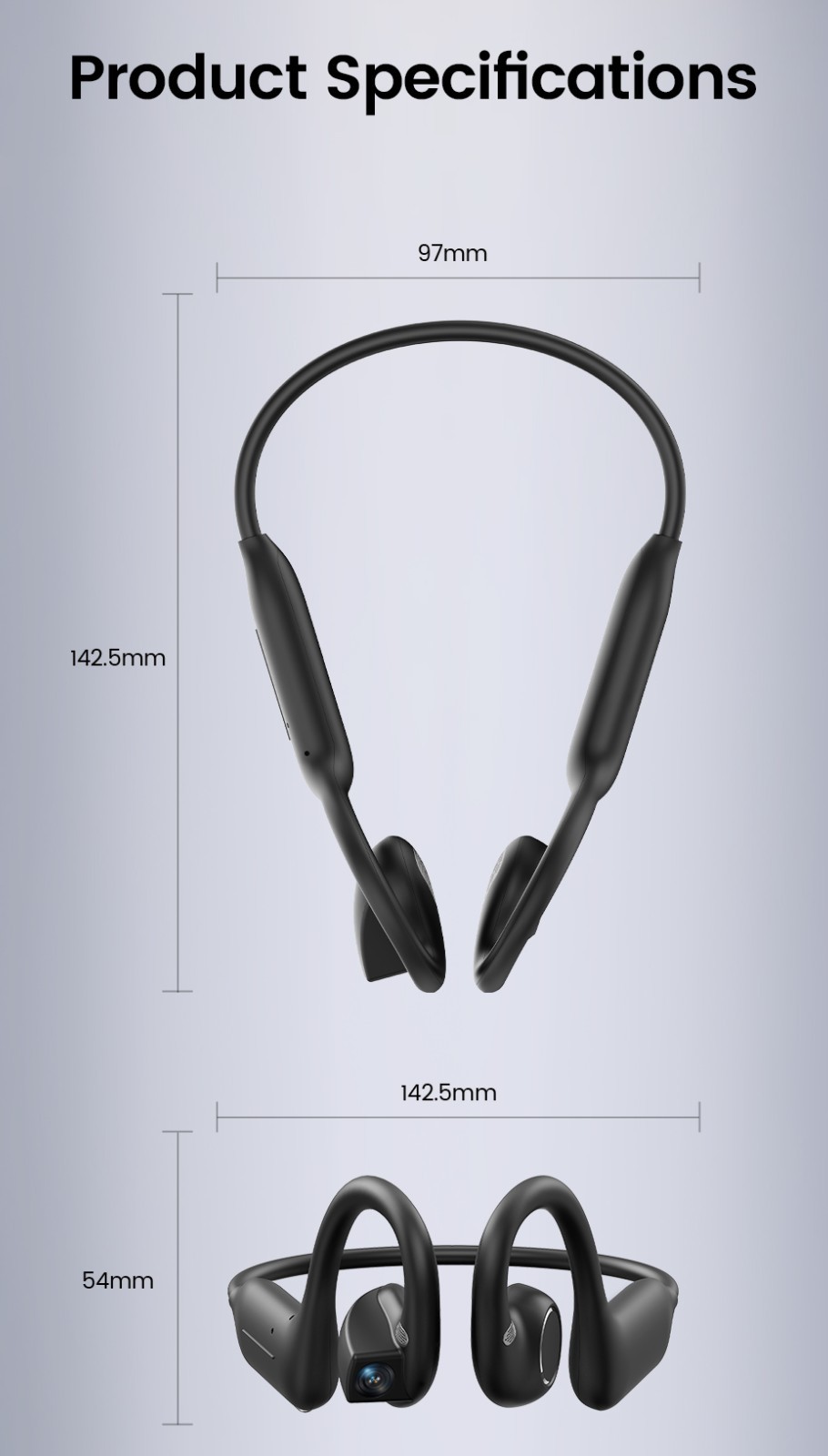 AI Smart Camera Open-Ear Bluetooth Earbuds 8MP HD Camera AI Translation Headset