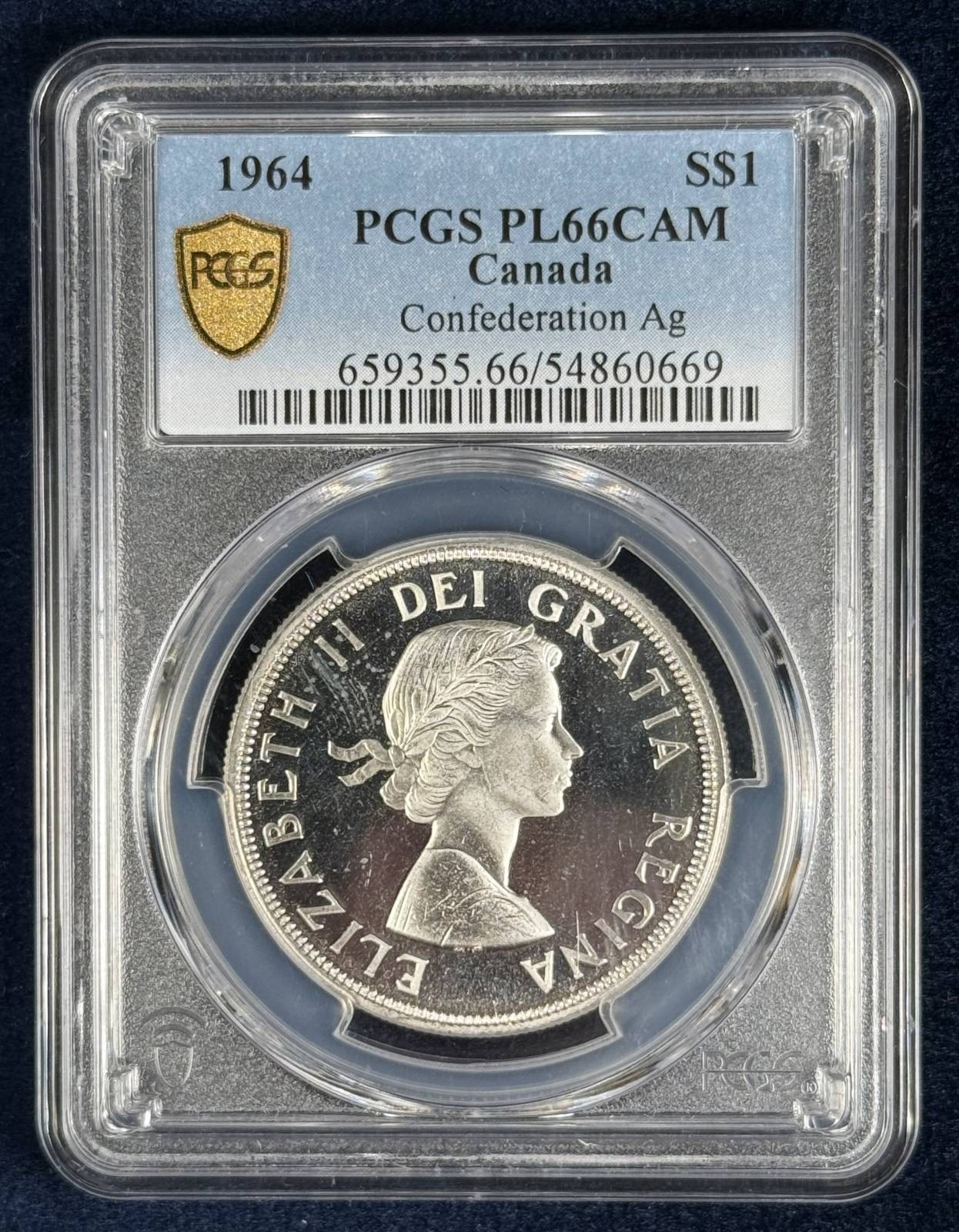 1964 RCM Canada Dollar PCGS PR-66 CAM Confederation Ag