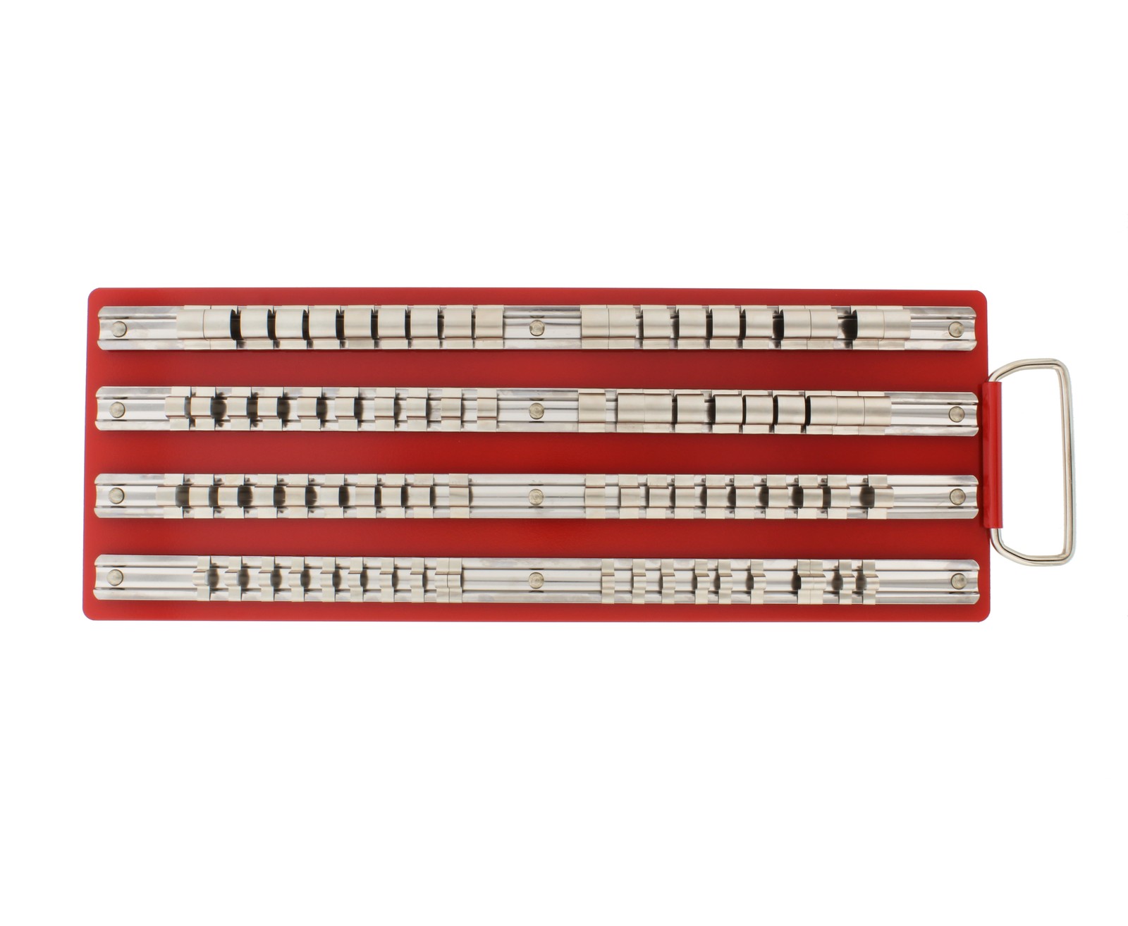 ABN Large SAE Socket Holder Tray Rack Rail 1/4" 3/8” 1/2" Inch 80-Piece Clips