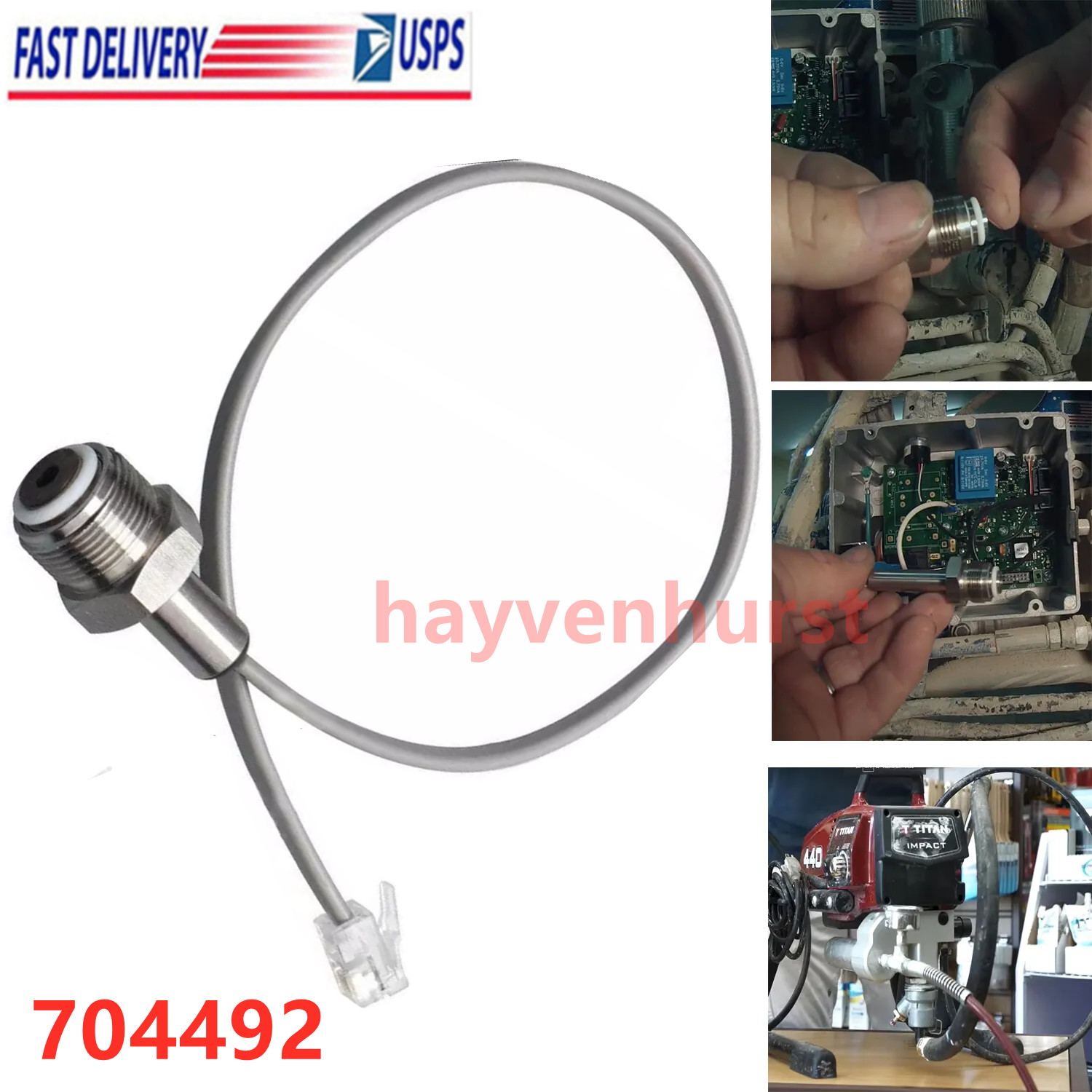704492 Airless Sprayer Pressure Transducer for Titan Impact 440 540 640 740 840