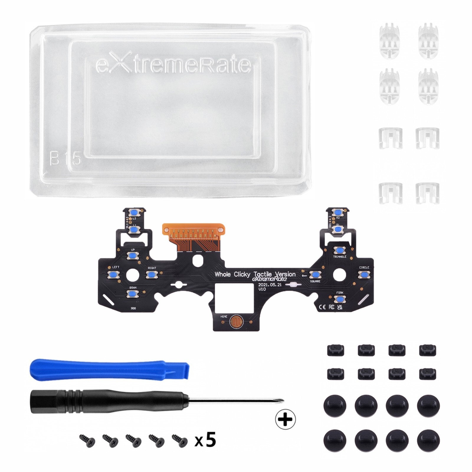 eXtremeRate Tactile Clicky Kit for PS4 Controller Shoulder Face Dpad Buttons