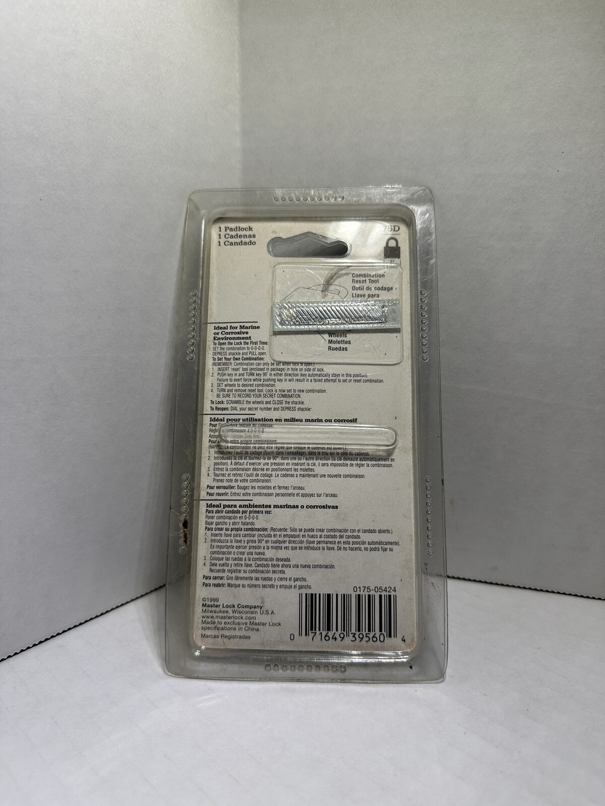 Master Lock 175D 1" Combination Padlock, Set Your Own Combination, Sinlge Pack
