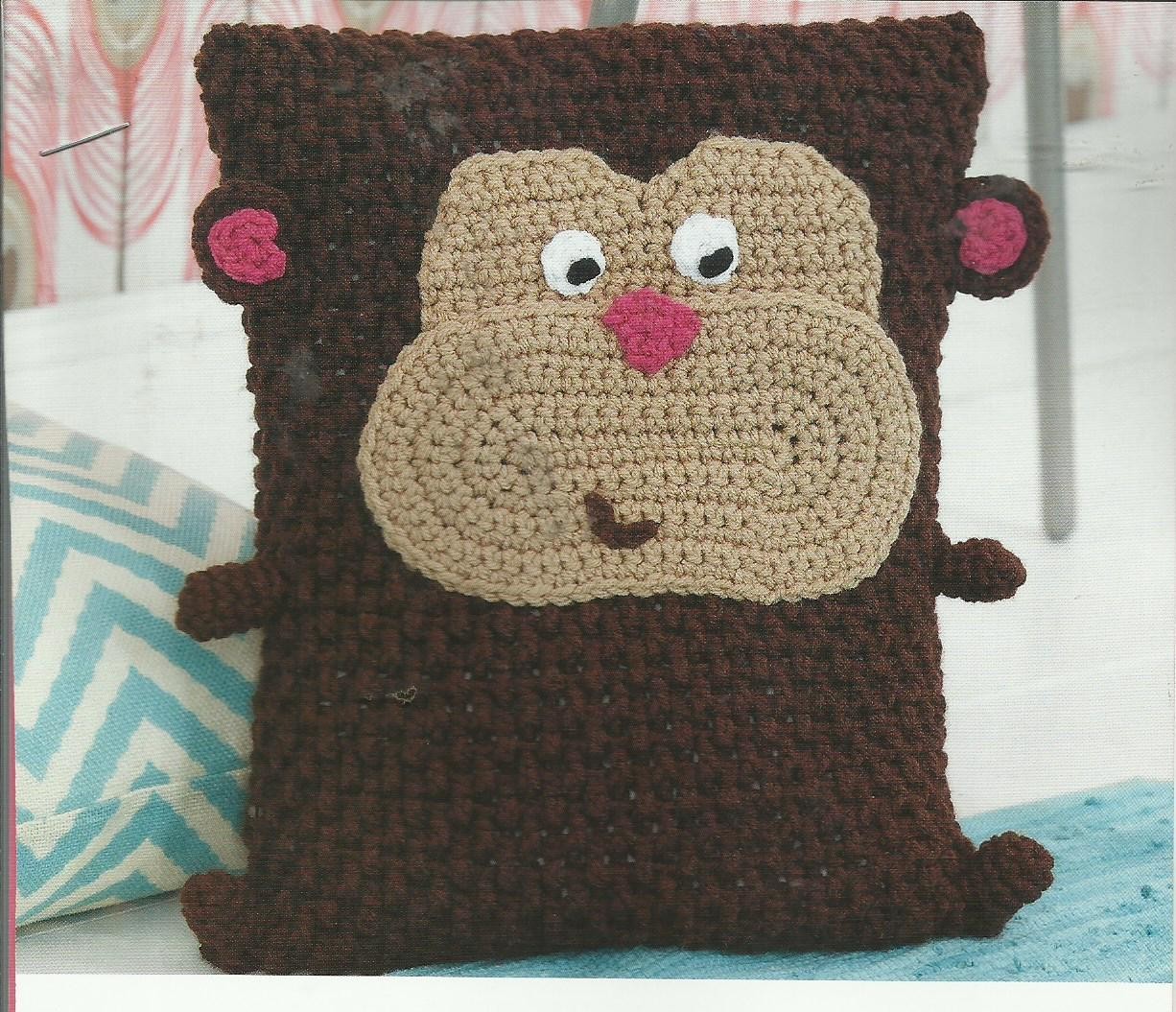 E0733* MONKEY  PILLOW CROCHET PATTERN/INSTRUCTIONS