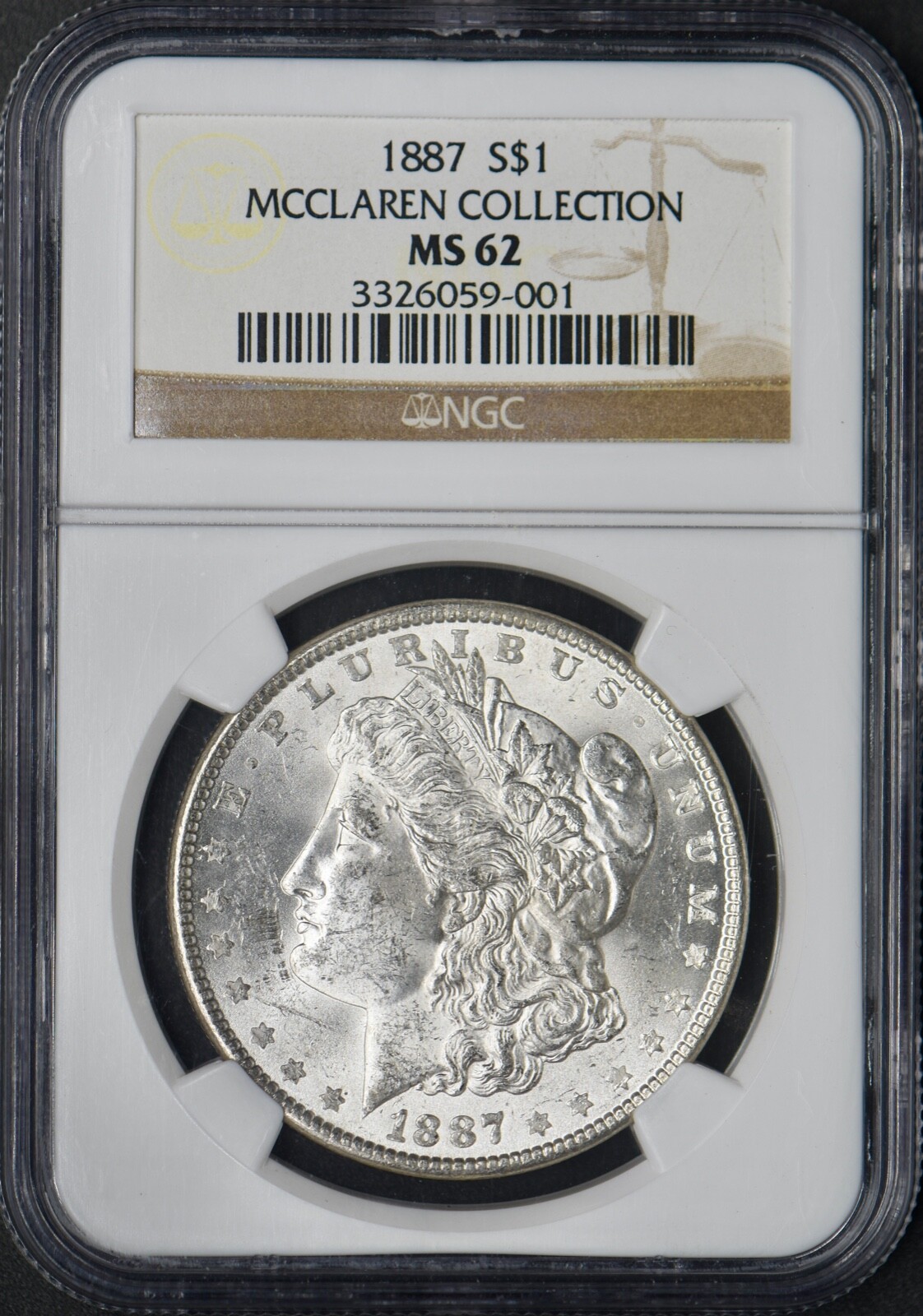 1887 Morgan Silver Dollar - NGC MS62 Mcclaren Collection - ✪COINGIANTS✪