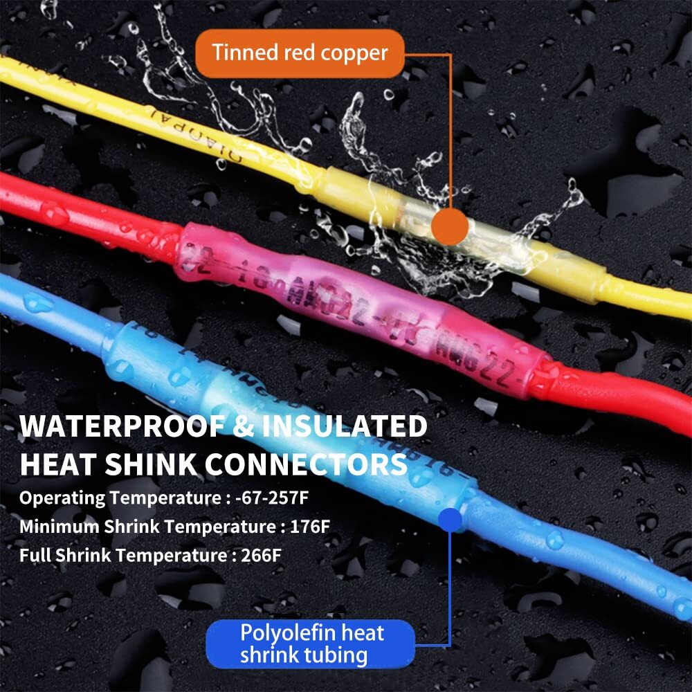 200/100x Assortment Heat Shrink Wire Connectors Seal Electrical Crimp Terminals