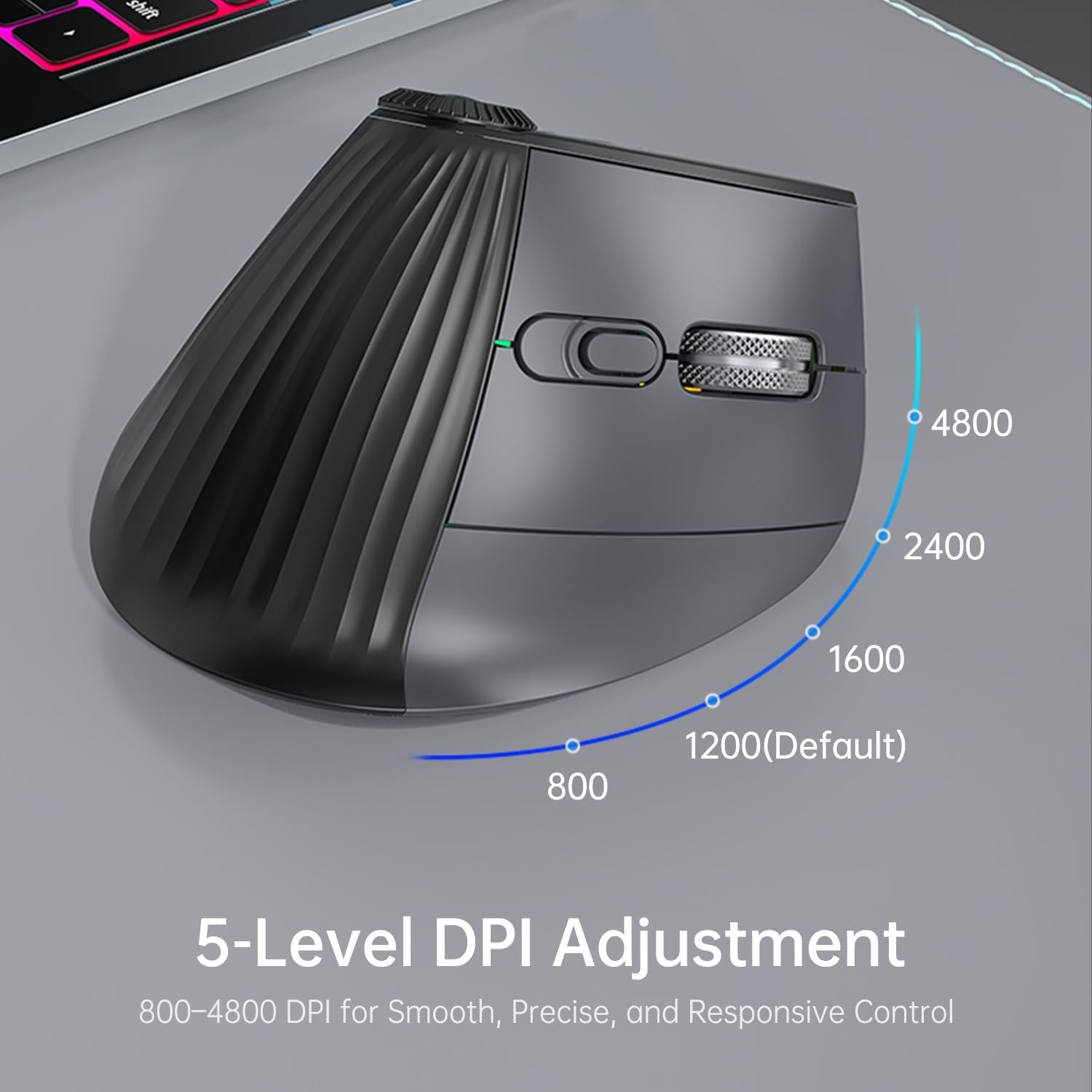 Ergonomic Vertical Mouse Wireless, Rechargeable Bluetooth