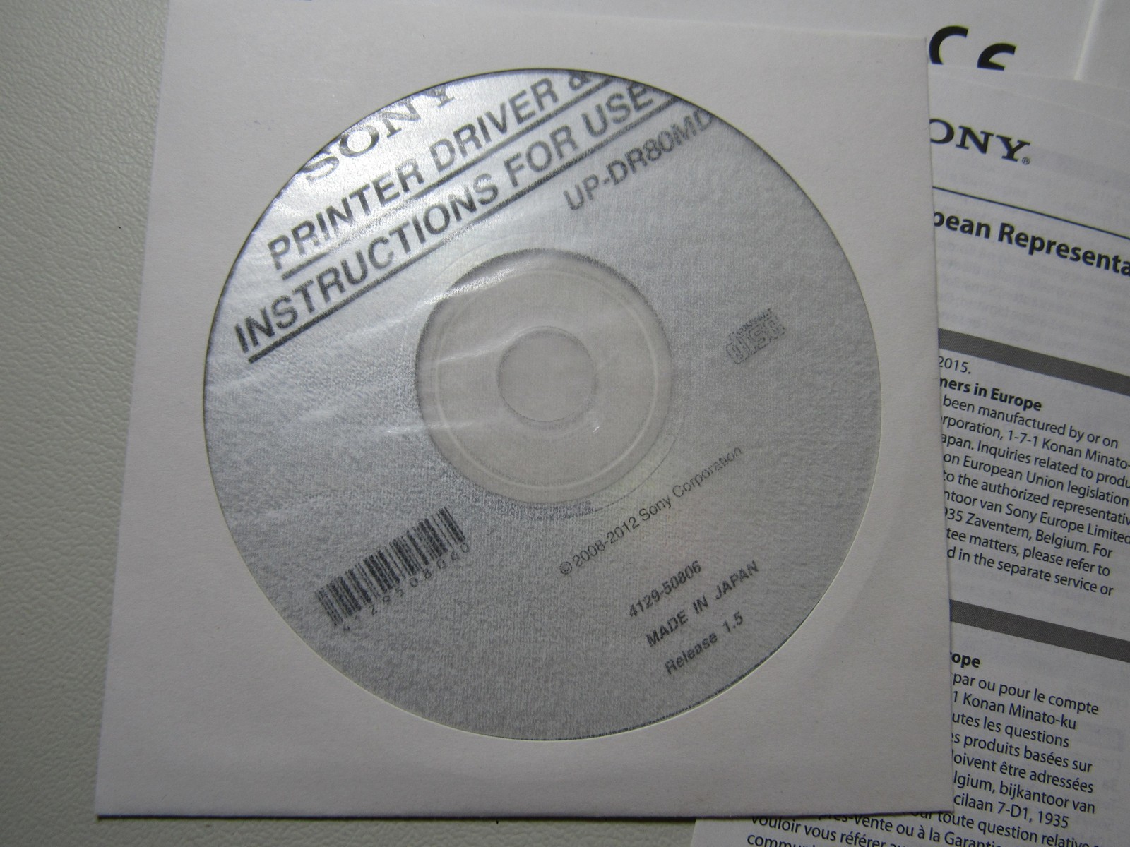 Sony UP-DR80MD Digital Color Printer Driver CD Manual Set Multi Language Guide