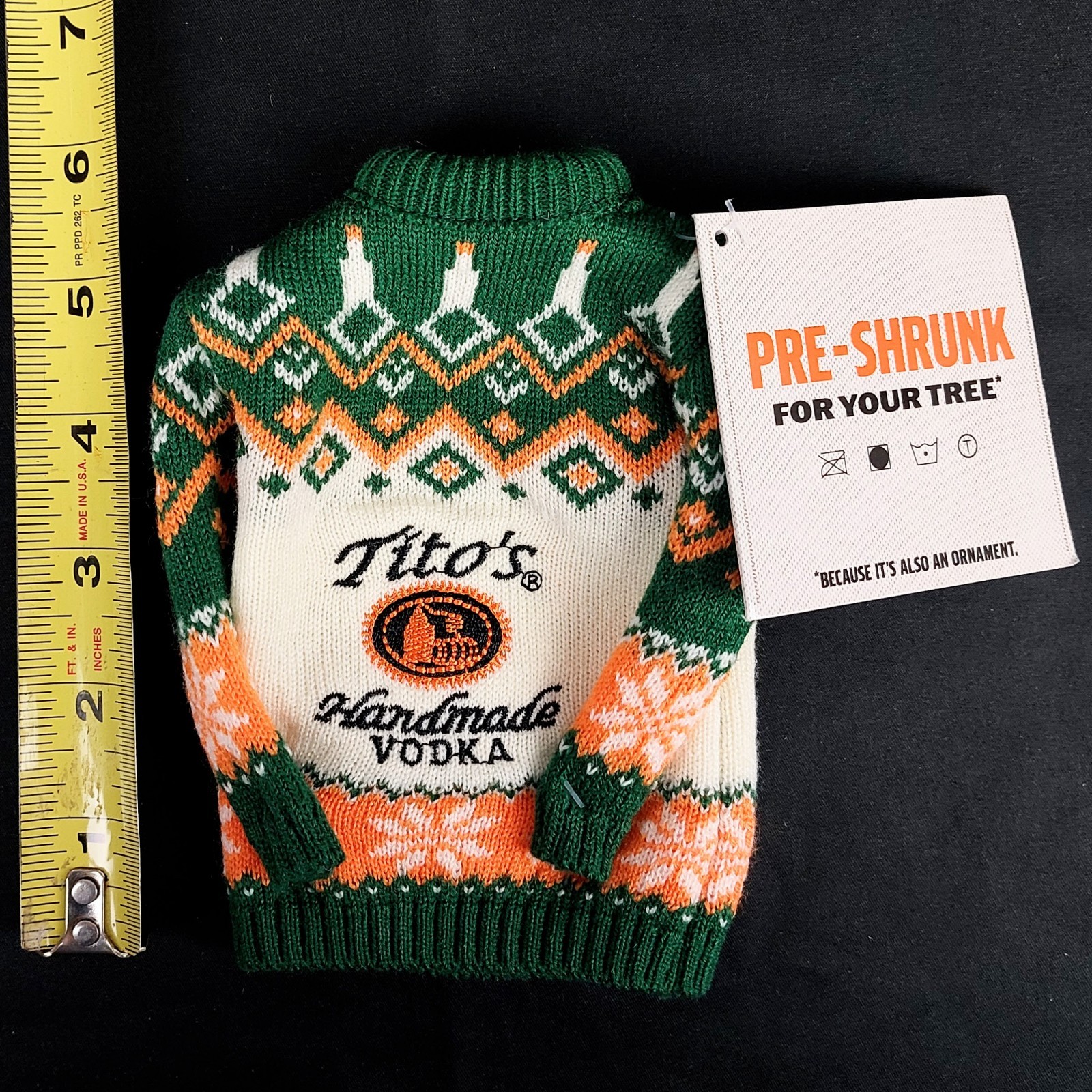 Tito’s Handmade Vodka Bottle Mini Sweater Christmas Holiday 2025 Ugly Christmas