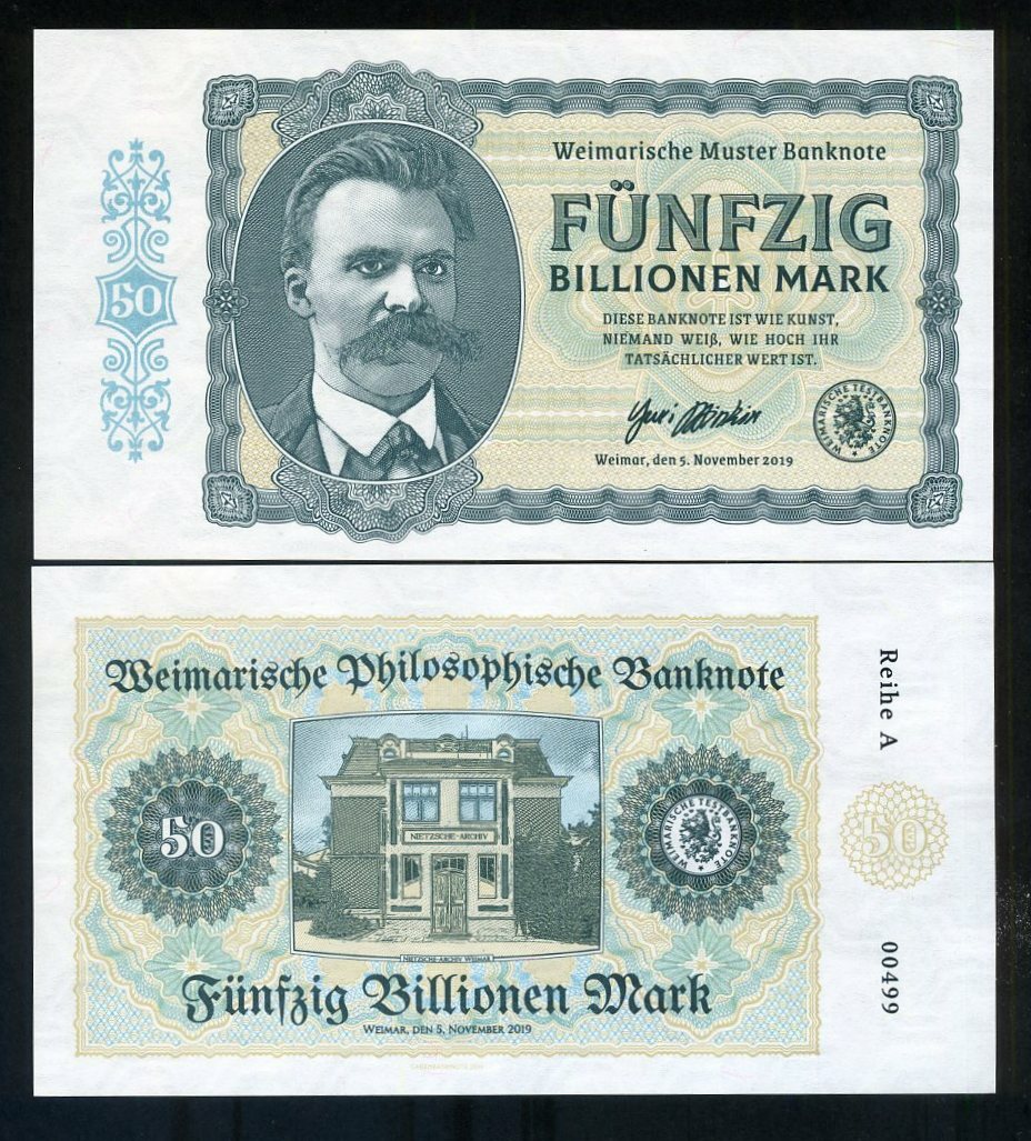 Germany, 50 Billion Mark, Private Issue Note, 2019, A-Serie, Friedrich Nietzsche