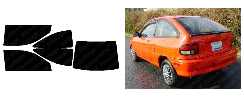 ALPINE CERAMIC PRECUT WINDOW TINT KIT FOR FORD ASPIRE 2DR 94-97 SIDE + REAR