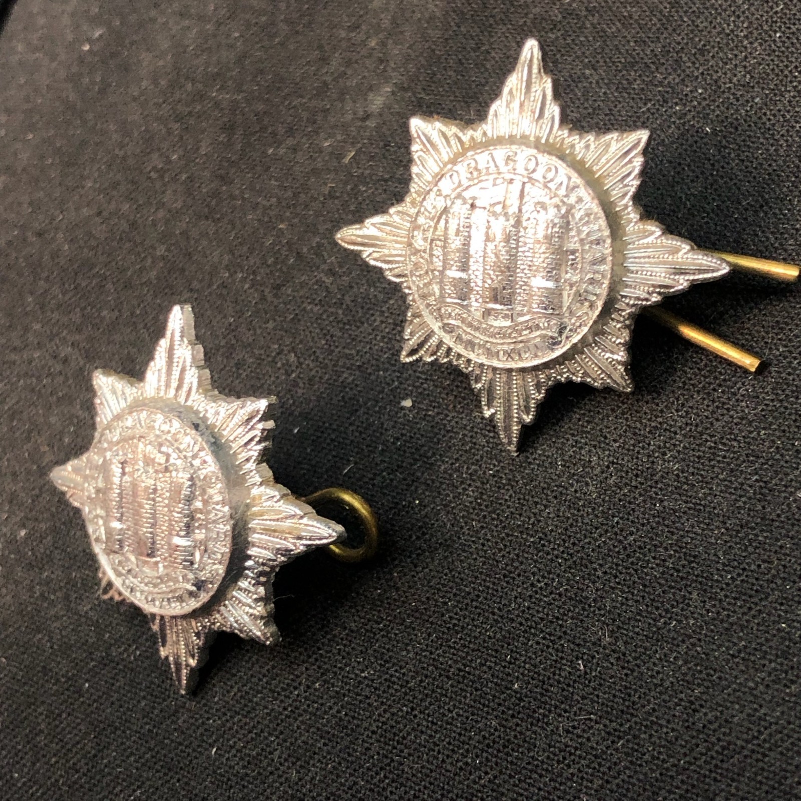 Original British Collar Badge Pair - Royal Dragoon Guards