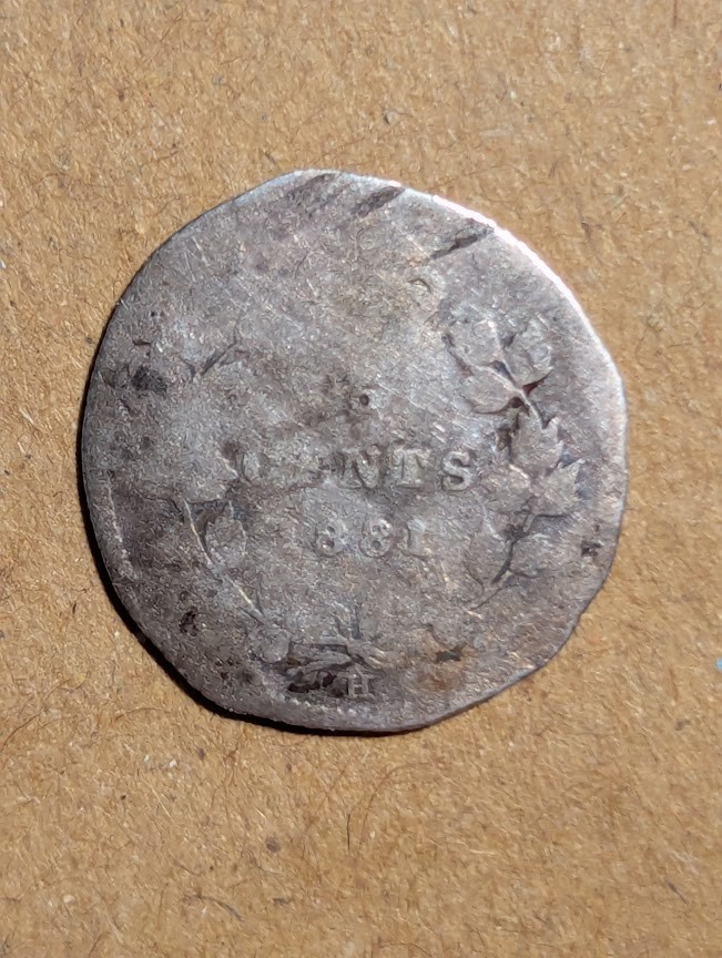1881 H Canada 5 Cents Silver
