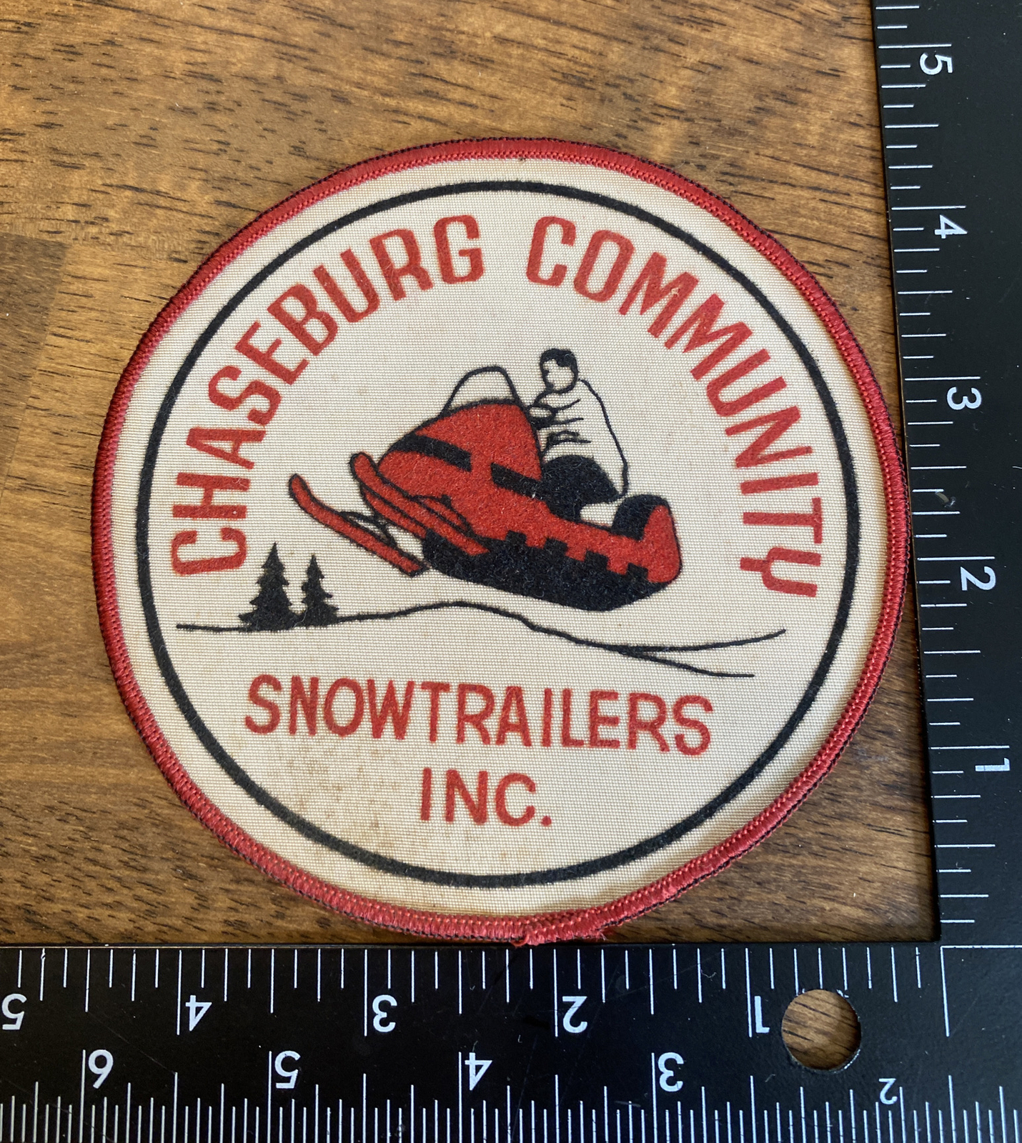Vintage Snowmobile Jacket Patch CHASEBURG COMMUNITY SNOWTRAILERS INC WI WIS