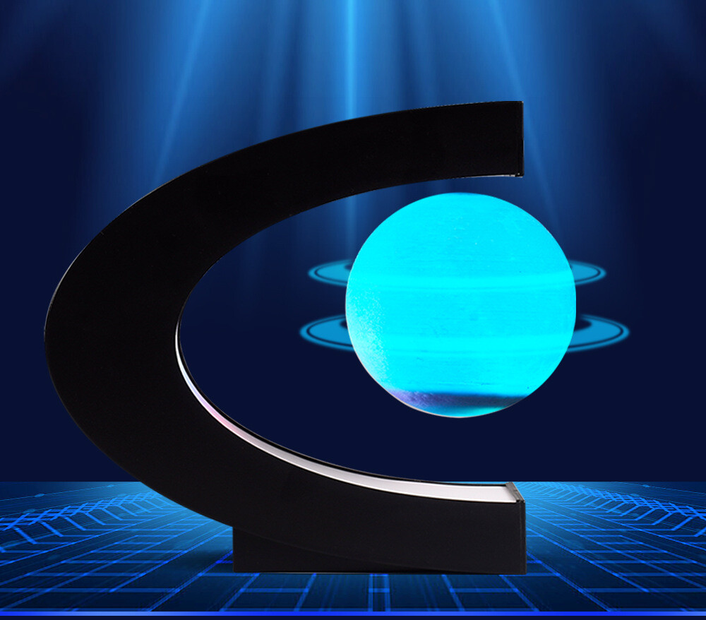 Creative C Shape Maglev Moon Night Lighs Lamp 360 Degree Rotation Floating Lamp