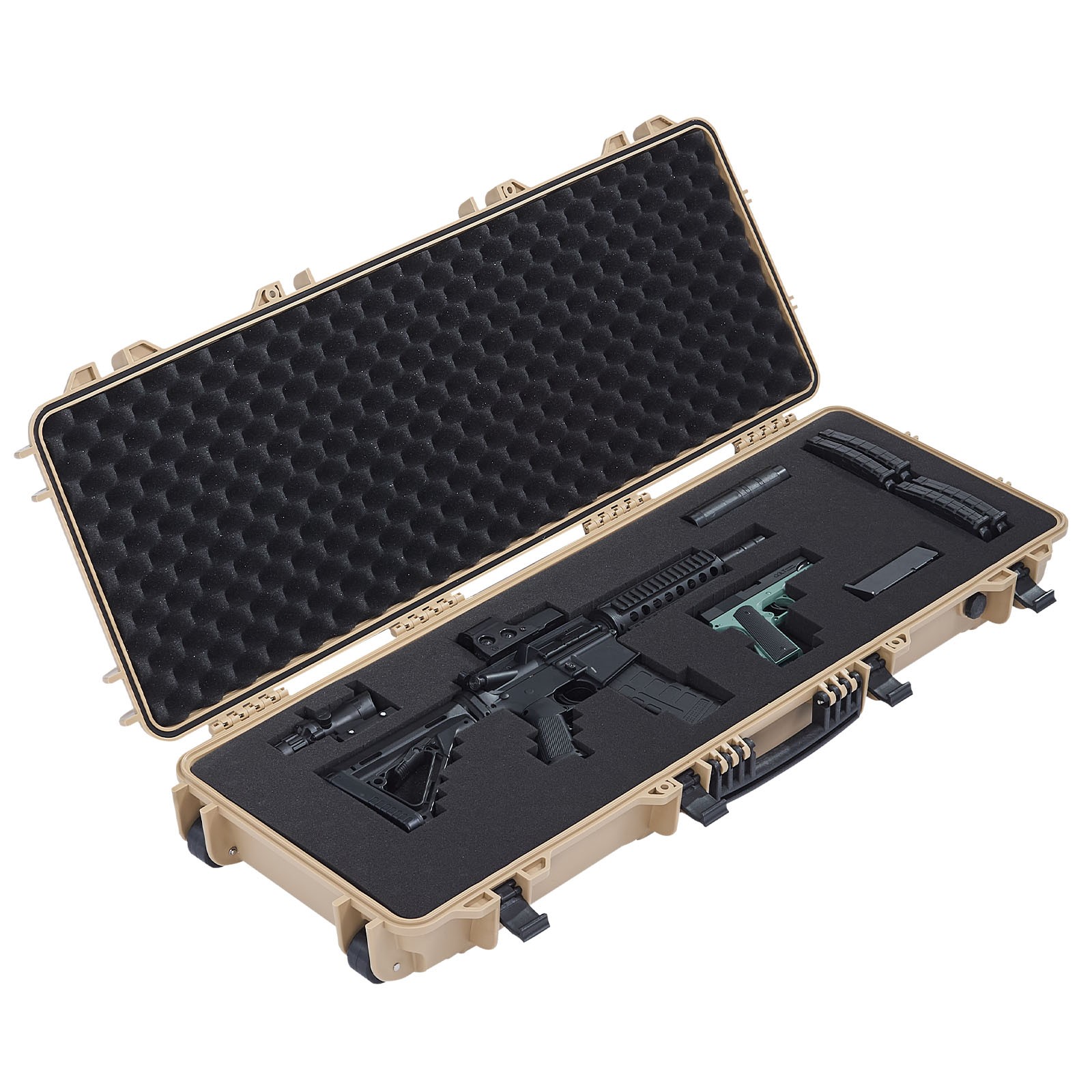 Uimoso Hard Rifle Case 42 in Gun Storage, IP67 Waterproof & Dustproof, Khaki