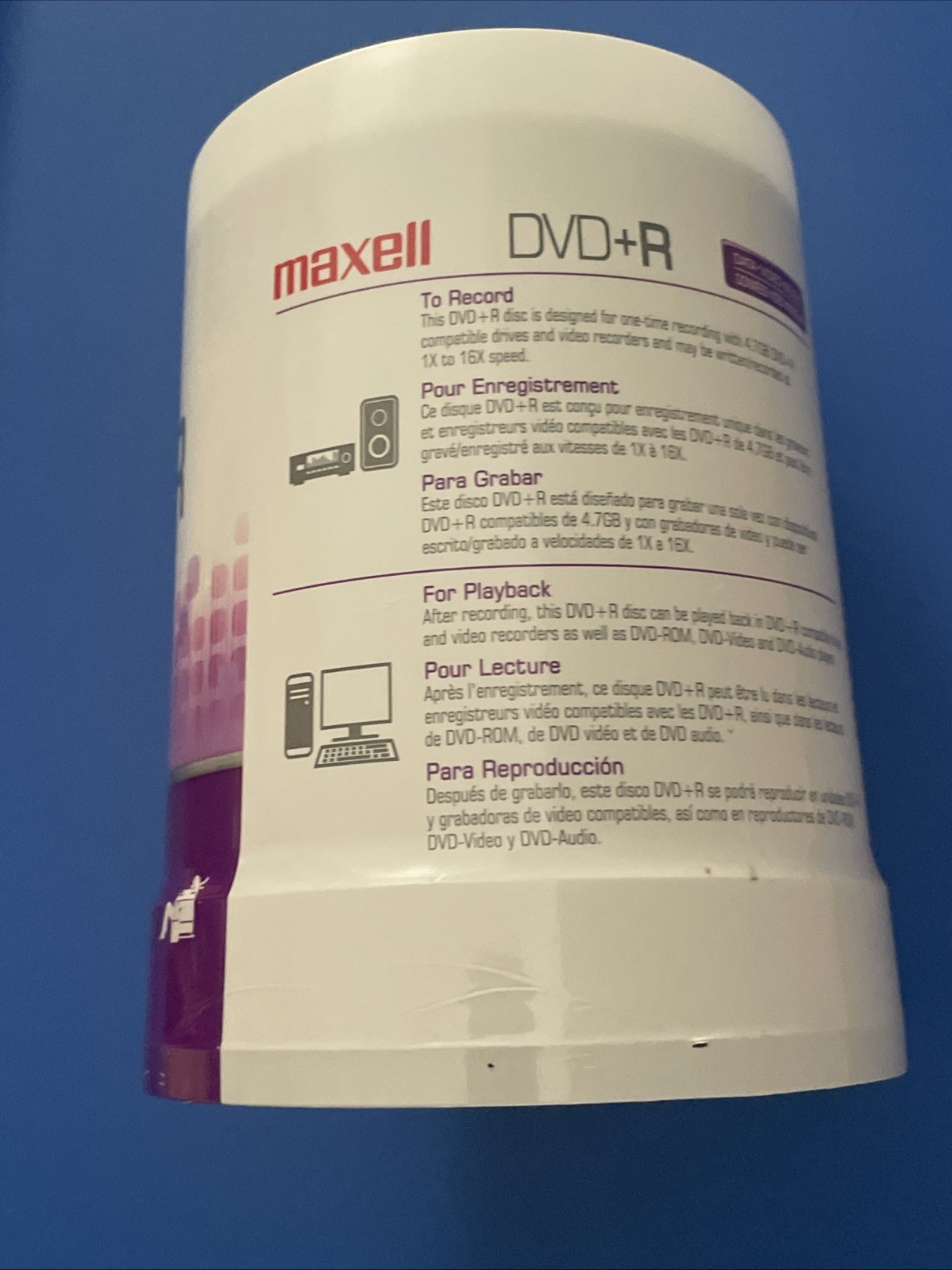 Maxell DVD+R 16X Recordable Media, 100 Pack Spindle