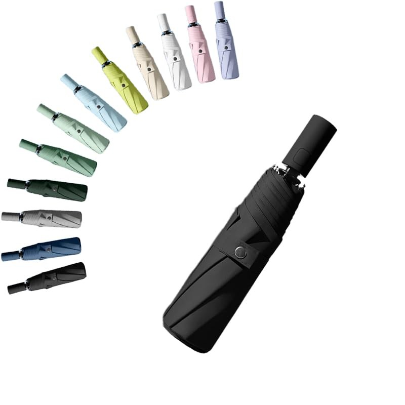 Travel Folding Umbrella Automatic Open/Close Handle Coating 40inch, Black