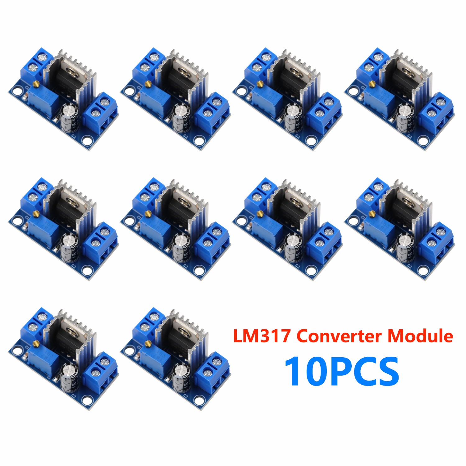 10pcs LM317 DC-DC Converter Adjustable Linear Regulator Step Down Circuit Board