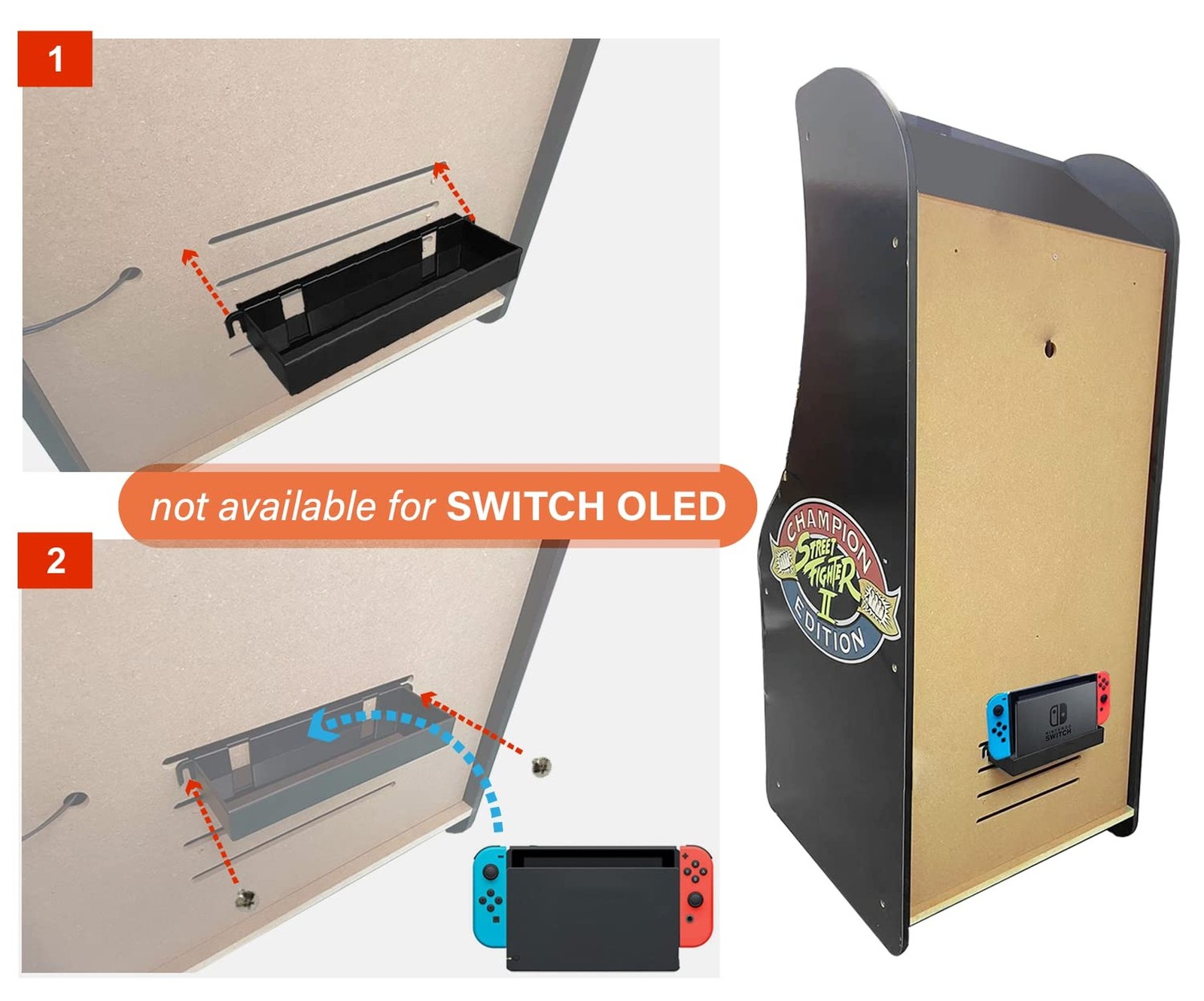 Switch Fighting Stick for Arcade1Up Cabinet & Cabinet Back Mount for Switch, ...