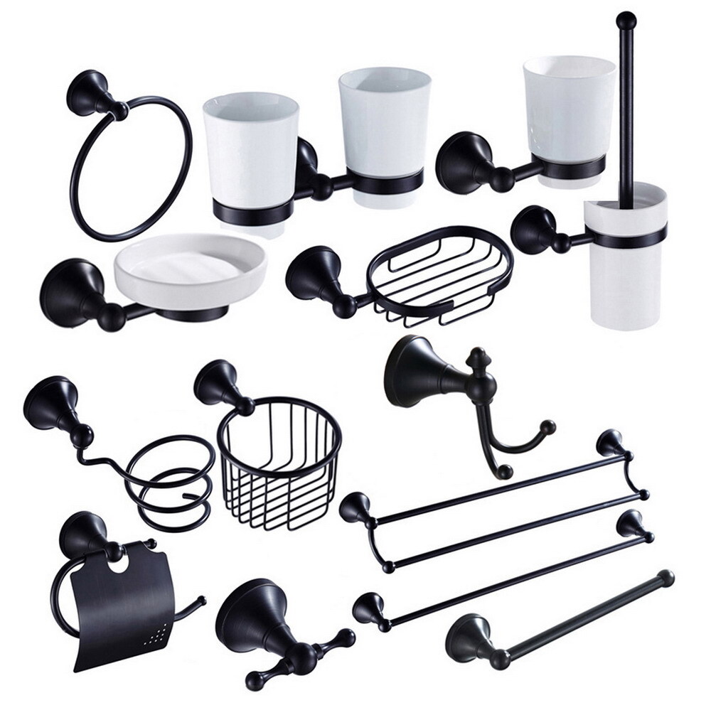 Oil Rubbed Bronze Bathroom Accessories Towel Bar Bathroom Hardware Series Set