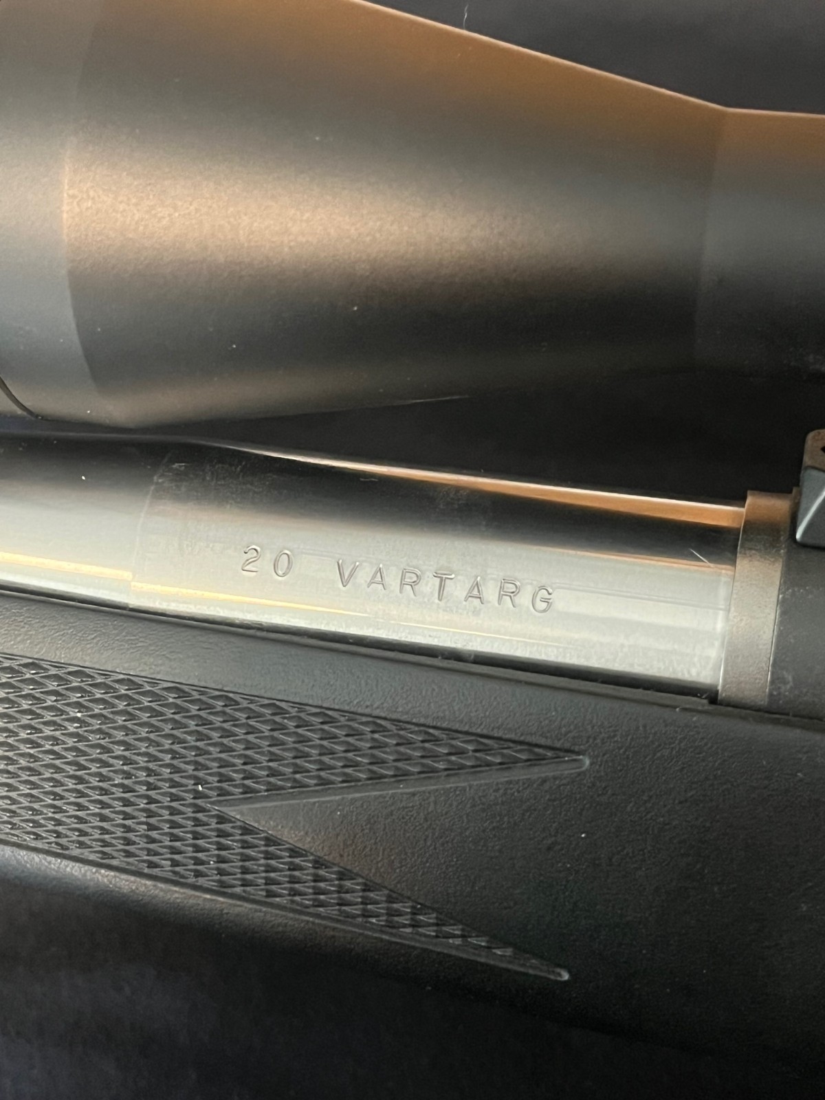 Steel stamp guide, for barrel caliber marking