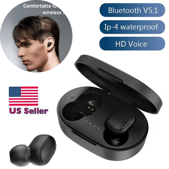 TWS Bluetooth Wireless Earbuds Waterproof Bluetooth 5.0 Headset Noise Cancelling