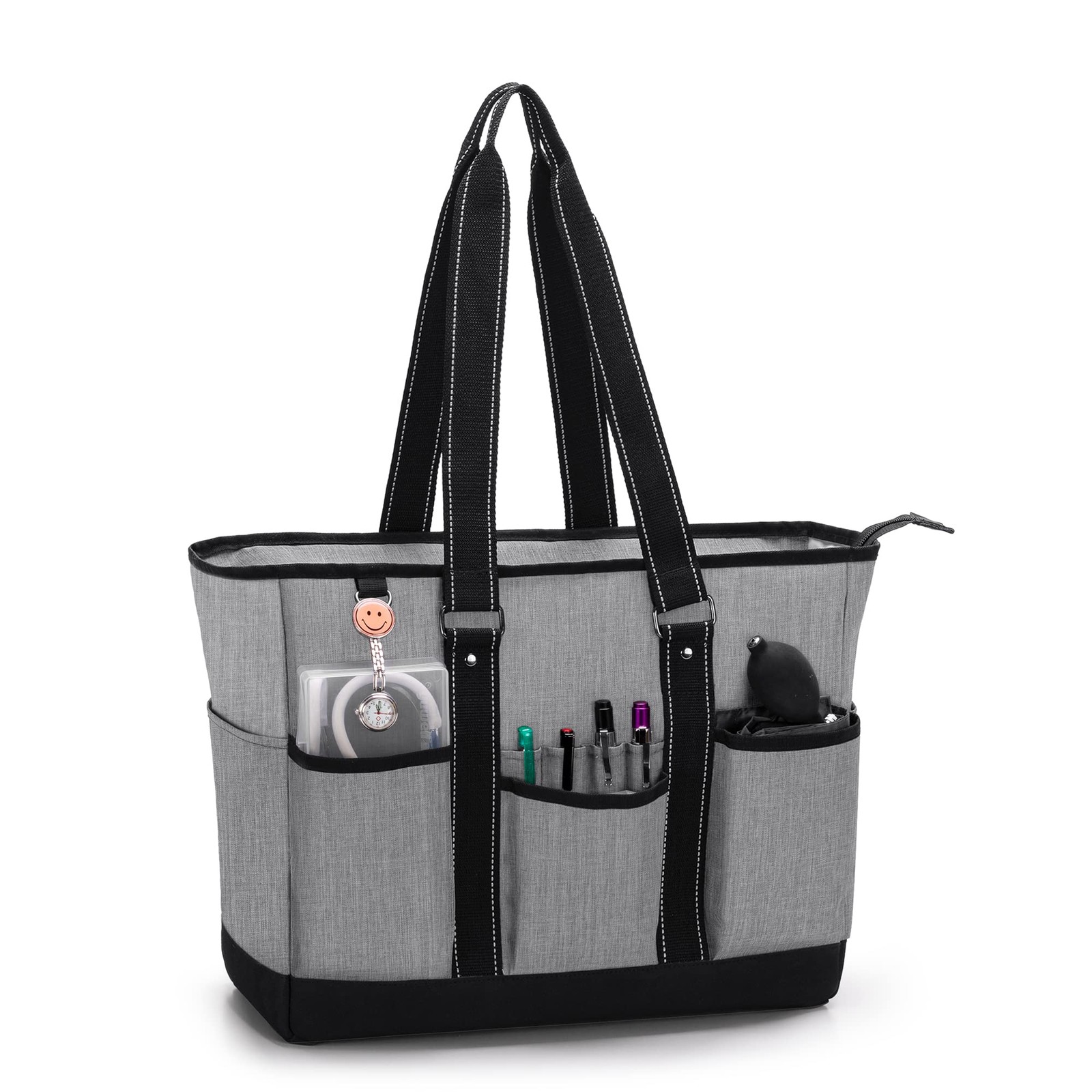 Nurse Tote Bags, Nurse Shoulder Bag with Padded Laptop Sleeve and Mutiple Poc...