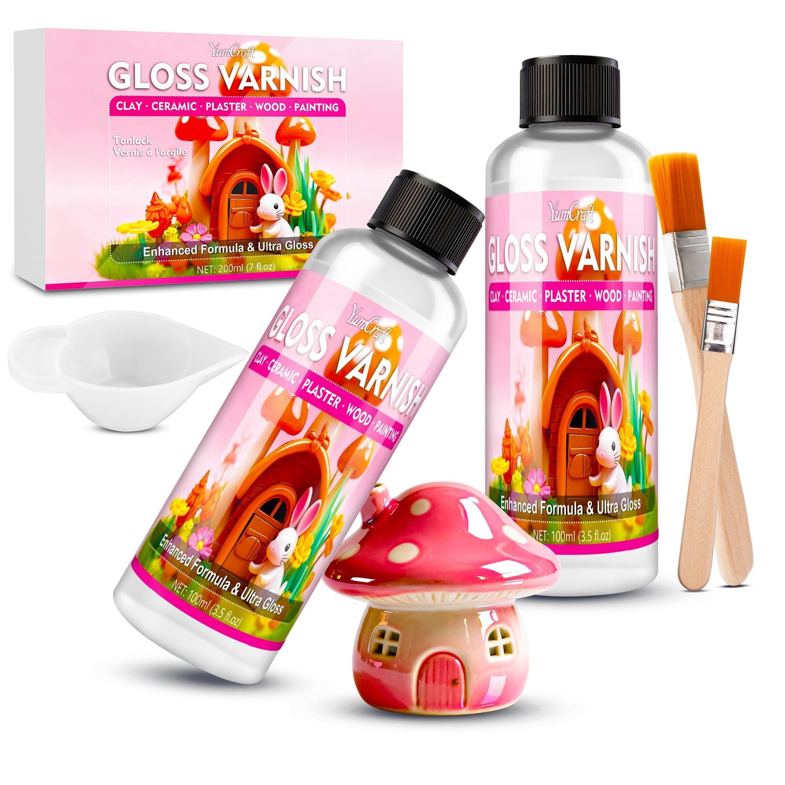 Air Dry Clay Glaze - 7oz/200ml Polymer Glaze Varnish, Waterproof & Scratch-Re...