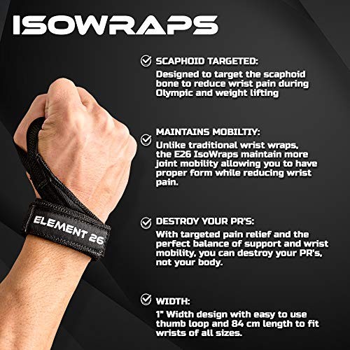 IsoWraps Scaph Wrist Wraps for Cross Training, Black Suede Leather
