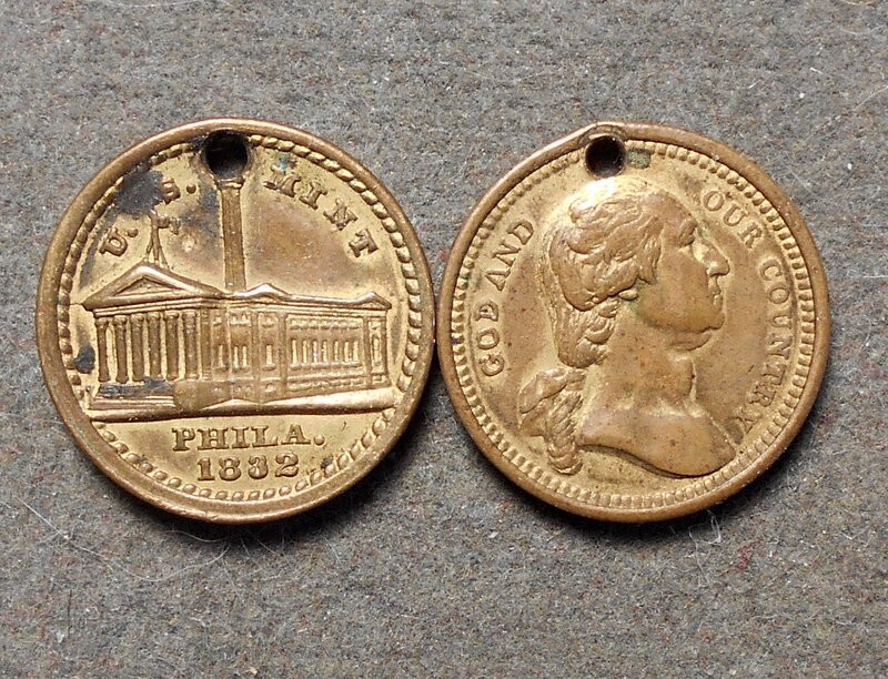 2 George Soley: U.S. Mint, Phila. 1832 (Mint Building) + God And Our Country (Ge