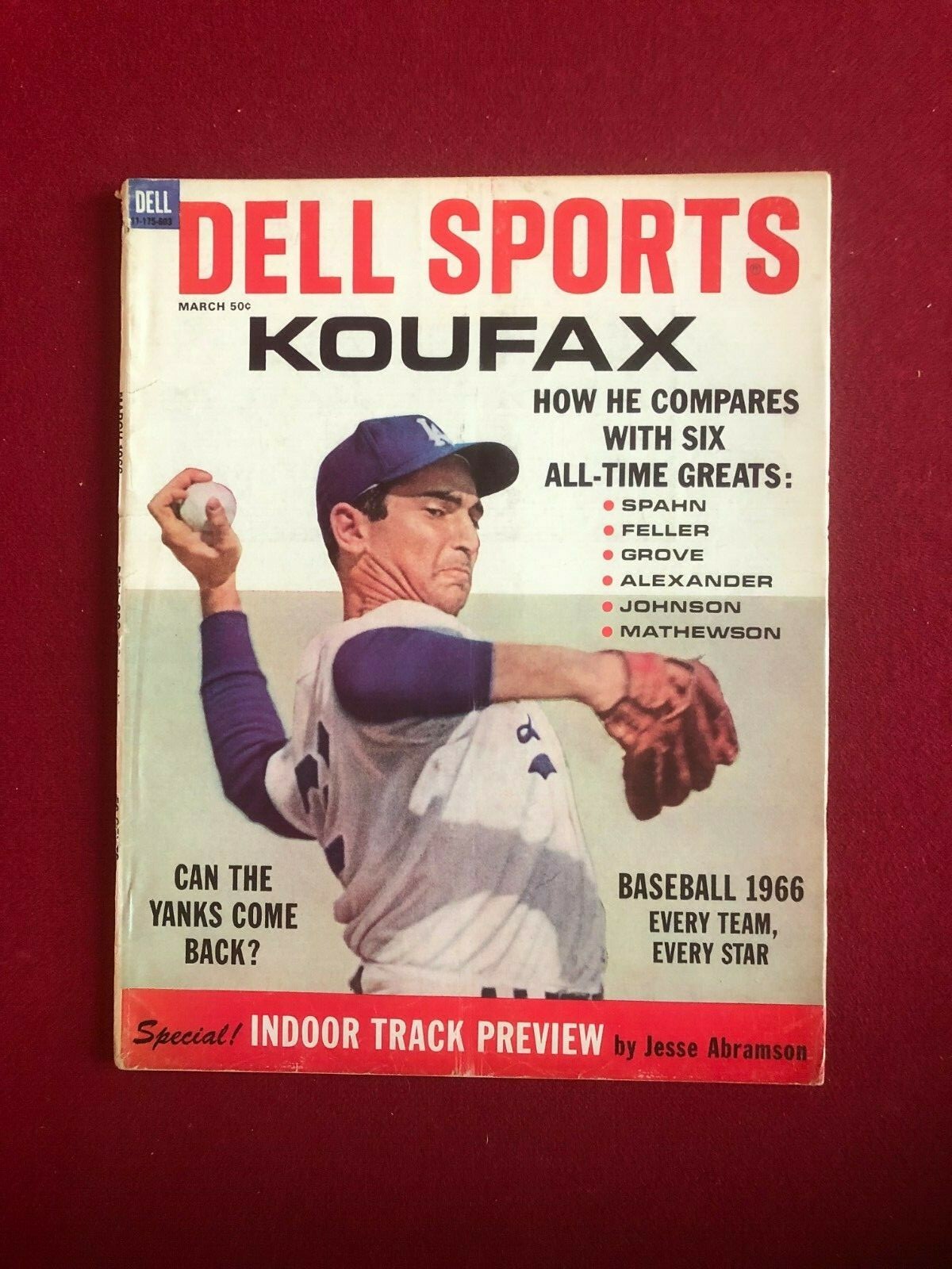 1966, Sandy Koufax, "DELL SPORTS KOUFAX" Magazine (No Label) Scarce / Vintage