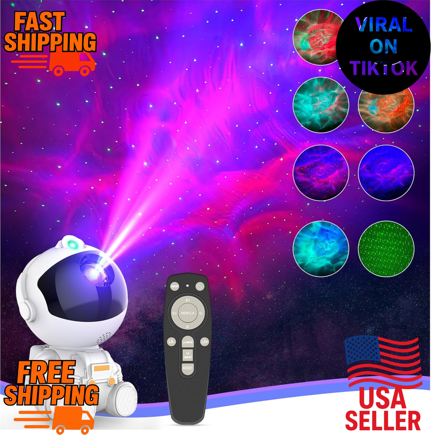 Astronaut Galaxy Projector Star Night Light Ceiling Ambient Bedroom Decor