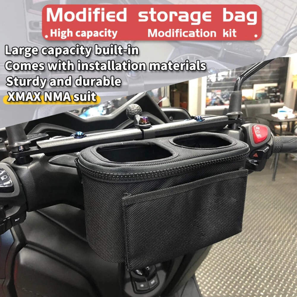 Motorcycle Handlebar Drinking Water Bottle Cage Cup Holder Storage Bag For YAMAH