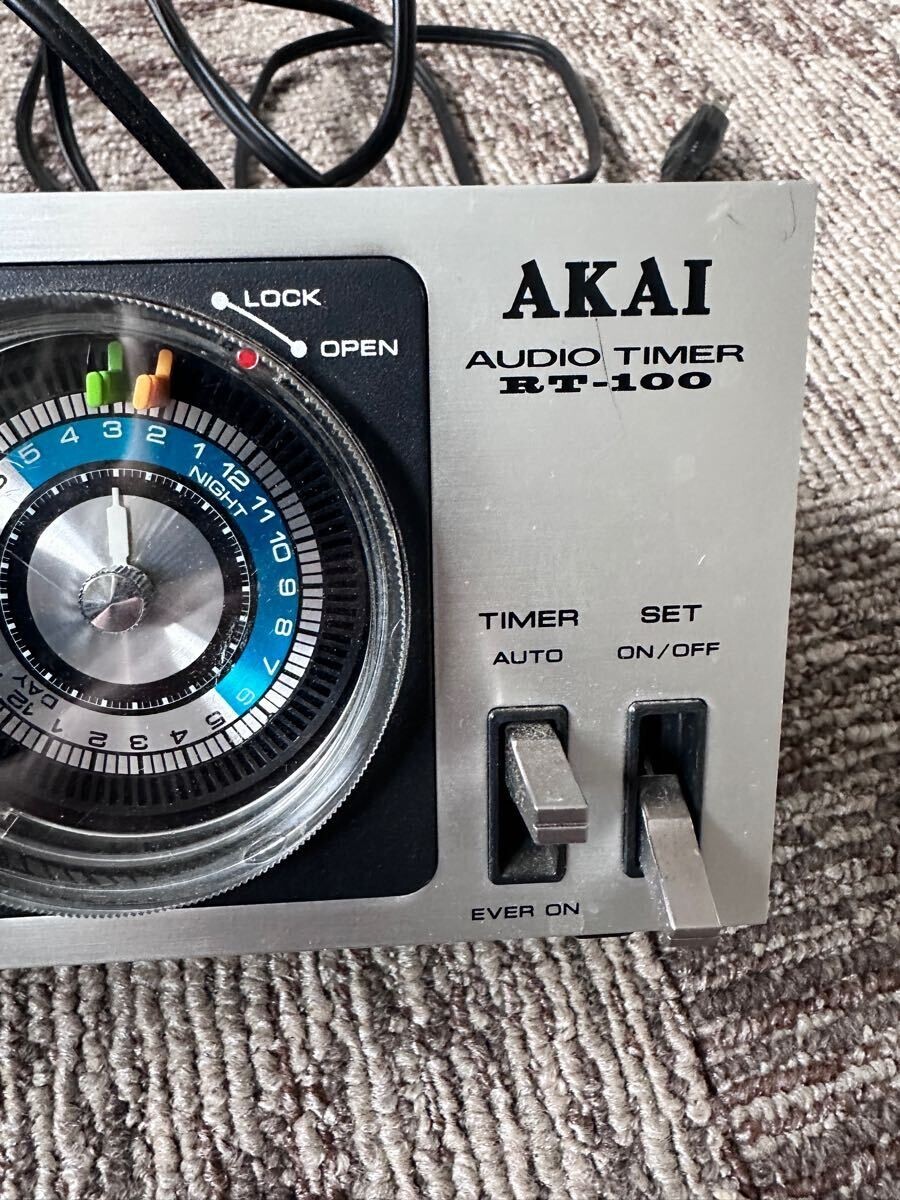 AKAI audio timer RT-100 silver black operation confirmed Good rare