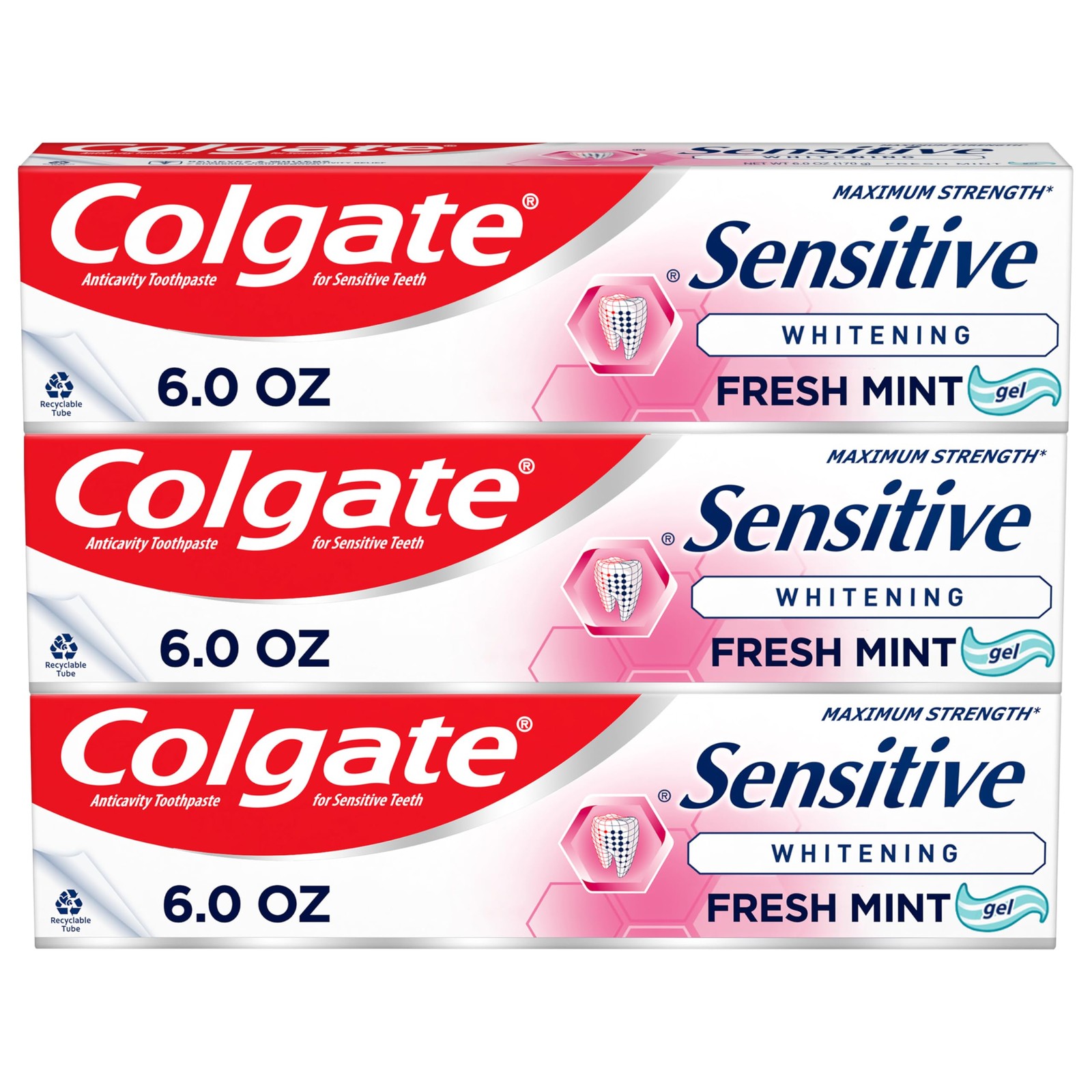 Colgate Sensitive Whitening Toothpaste Pack of 3 6 Ounce Maximum Strength