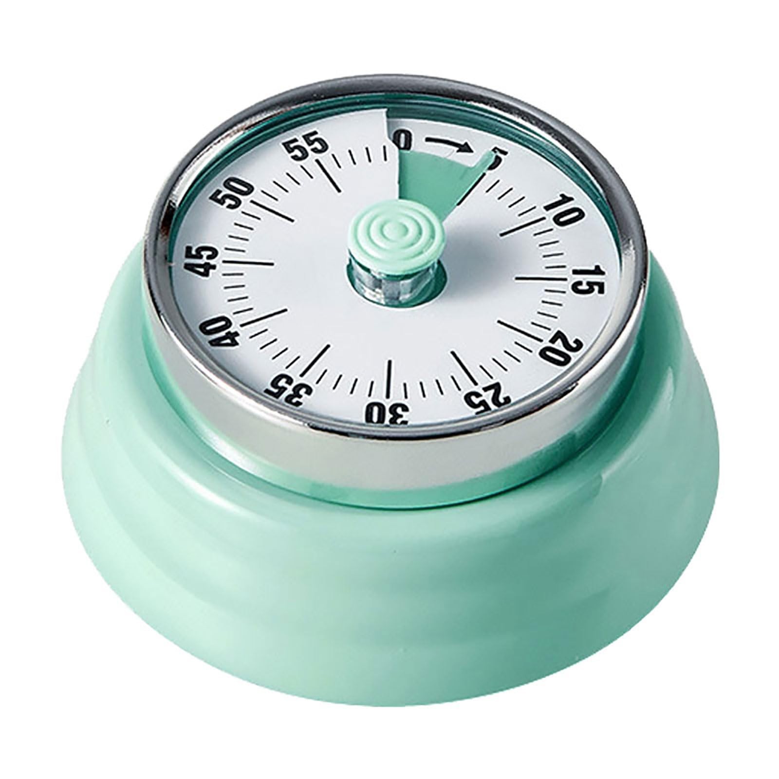 Elegant Stainless Steel Vintage Kitchen Timer with Magnetic Attachment - 60-M...