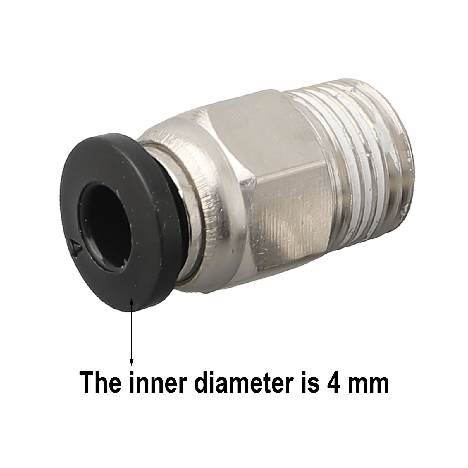 Push Straight Pneumatic Connector Stainless Steel Thread External Fitting