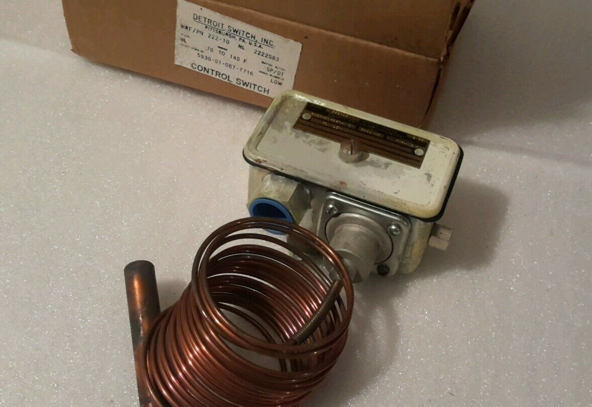 DETROIT SWITCH 222-10 THERMOSTATIC CONTROL SWITCH 70-140 DEGREES NEW $169