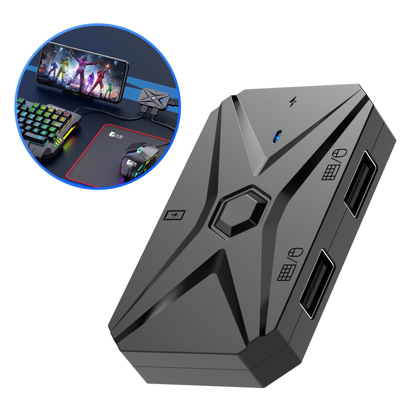 Bluetooth 5.3 Gaming Converter M1 Pro+ Portable Game Keymap Adapter for Phones