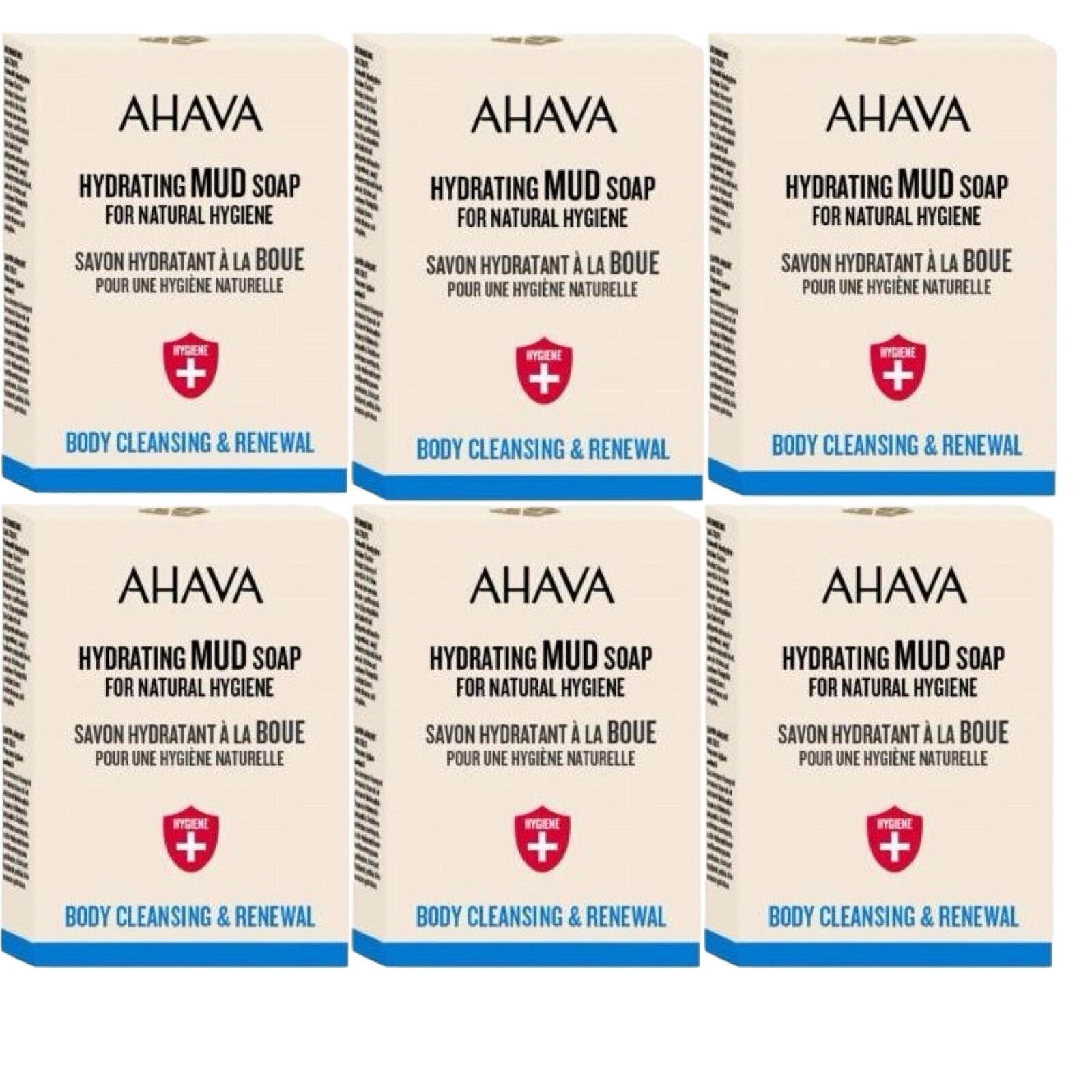 Lot of 6 Ahava Hydrating Mud Soap Body Cleansing & Renewal 3.4 oz
