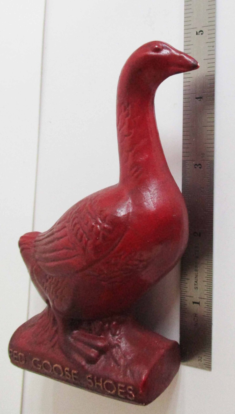 Vintage Advertising Red Goose Shoes 4-3/4" Plaster Counter Display Figure 1930s