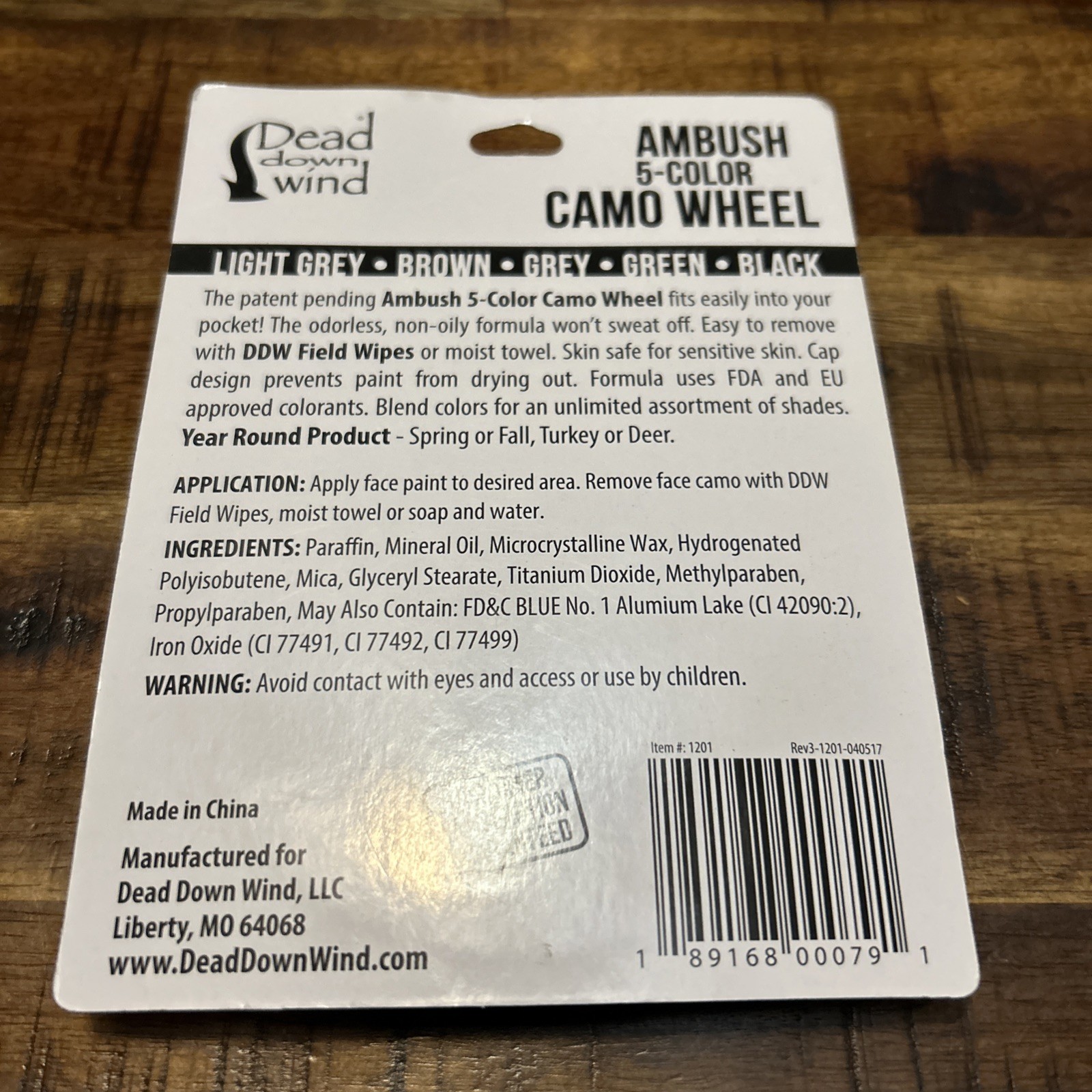 Dead Down Wind Bar Soap With Case And Camo Wheel New