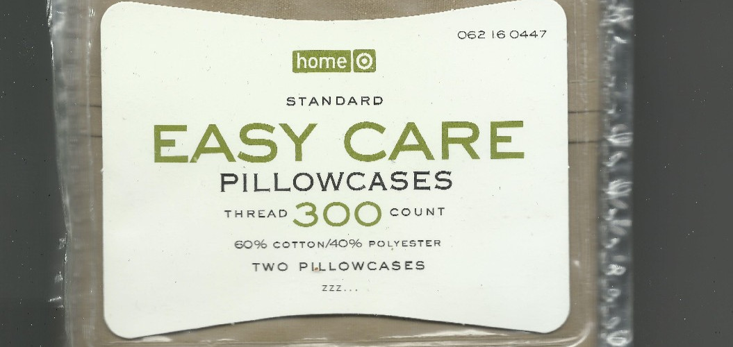 2 Standard Pillowcases 300 Thread Ct 20"x30" 60% Cotton 40% Polyester Home Brand