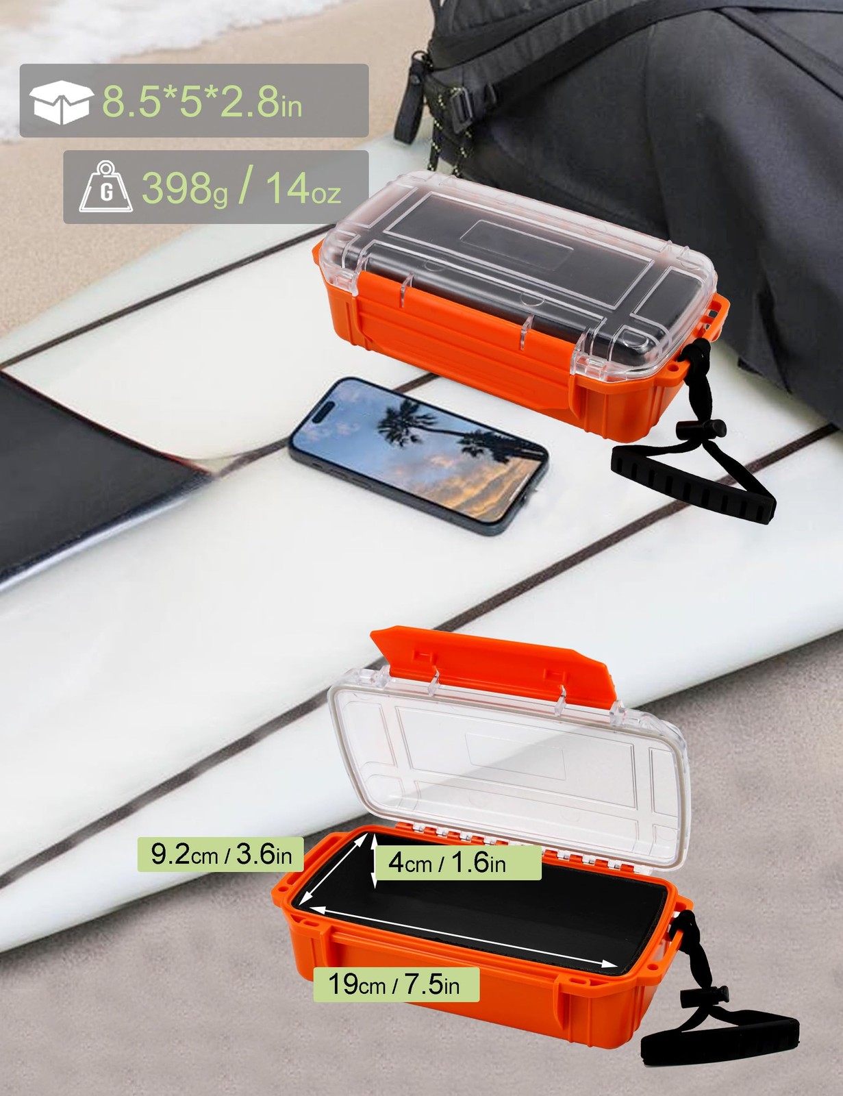Dry Box Waterproof Storage Containers Small Water Proof Box for Kayaking, 8.5...