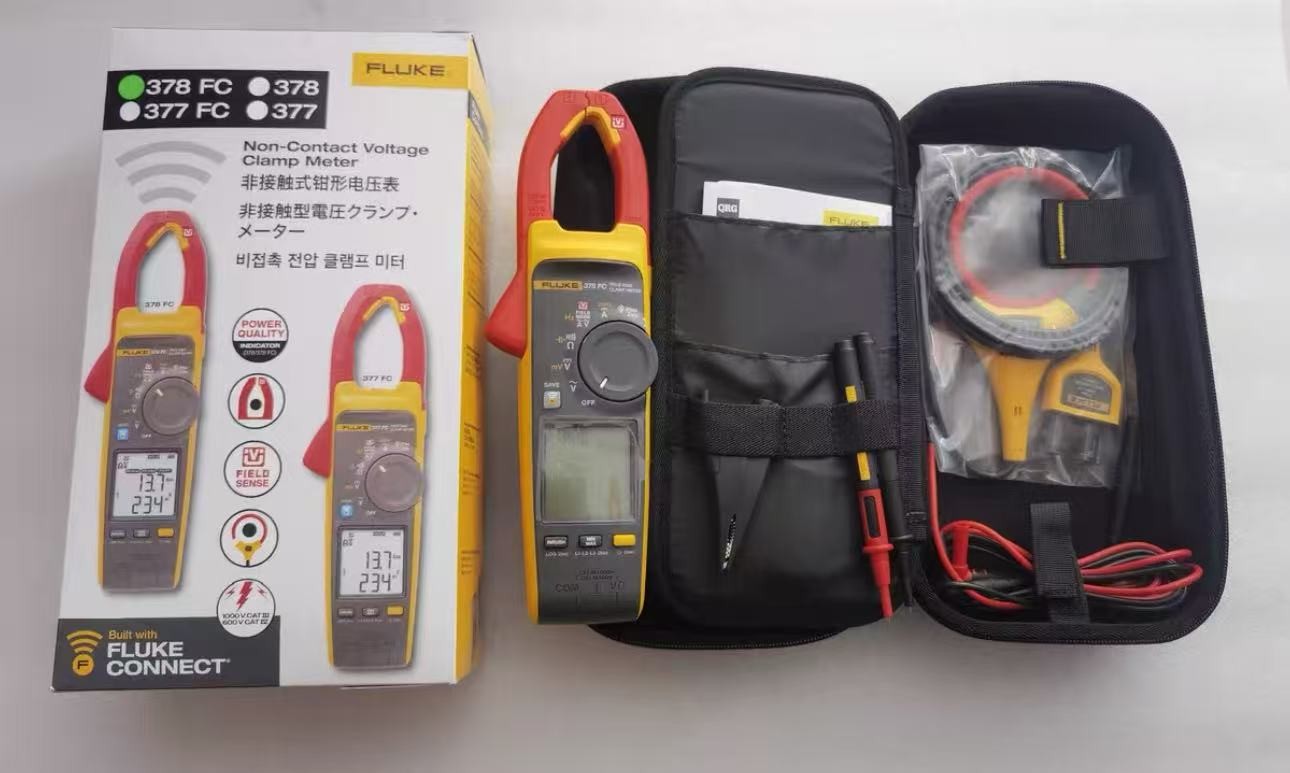 Fluke 378 FC True RMS iFlex Clamp Meter CAT III 1000V w/ Leads Case Manuals