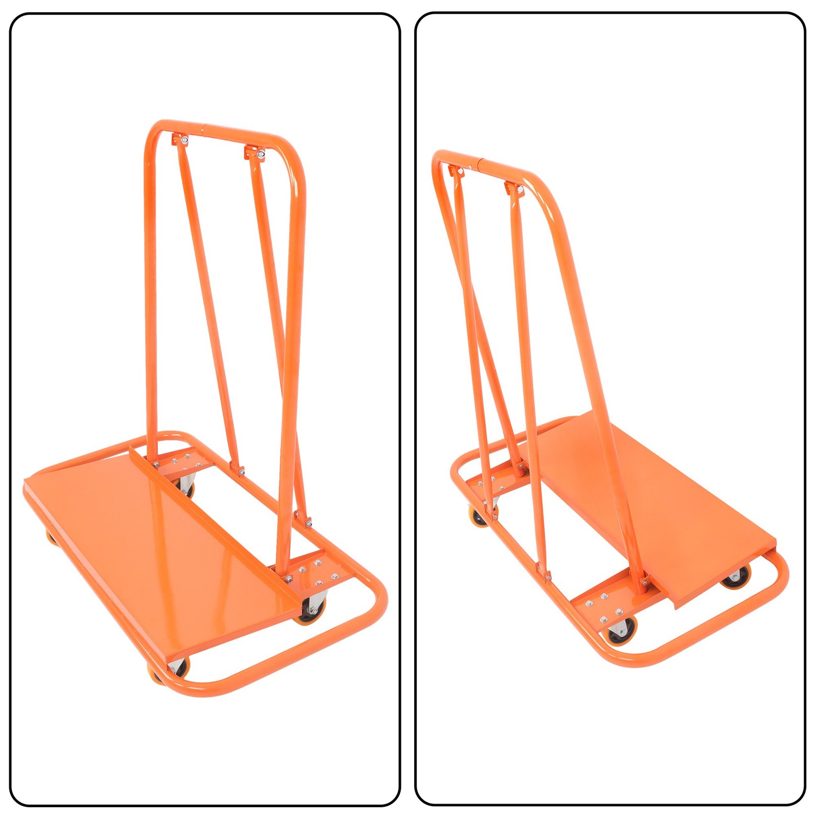 Heavy Duty Drywall Sheet Cart with Safety Belts, 3000 LBS Steel Panel Dolly