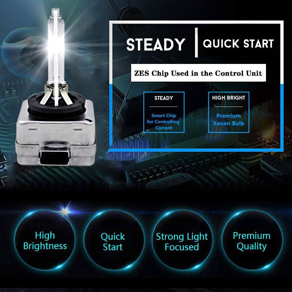 Front HID Headlight Bulbs D3S for Mercedes-Benz CLA250 2014-2016 High & Low Beam