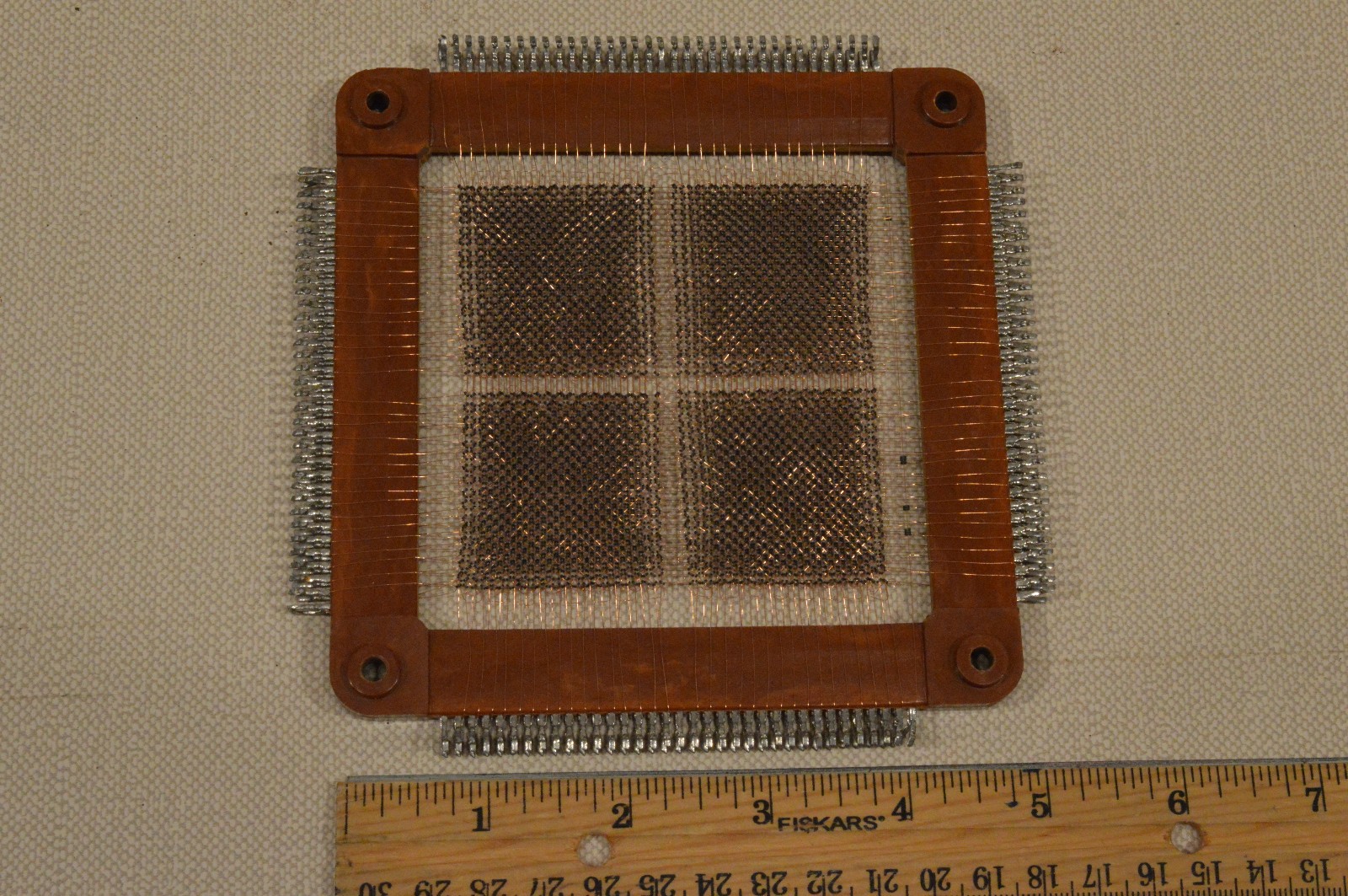 Vintage 1970s Soviet Magnetic Core Memory:  4k bit Saratov-2 Hand stitched plane