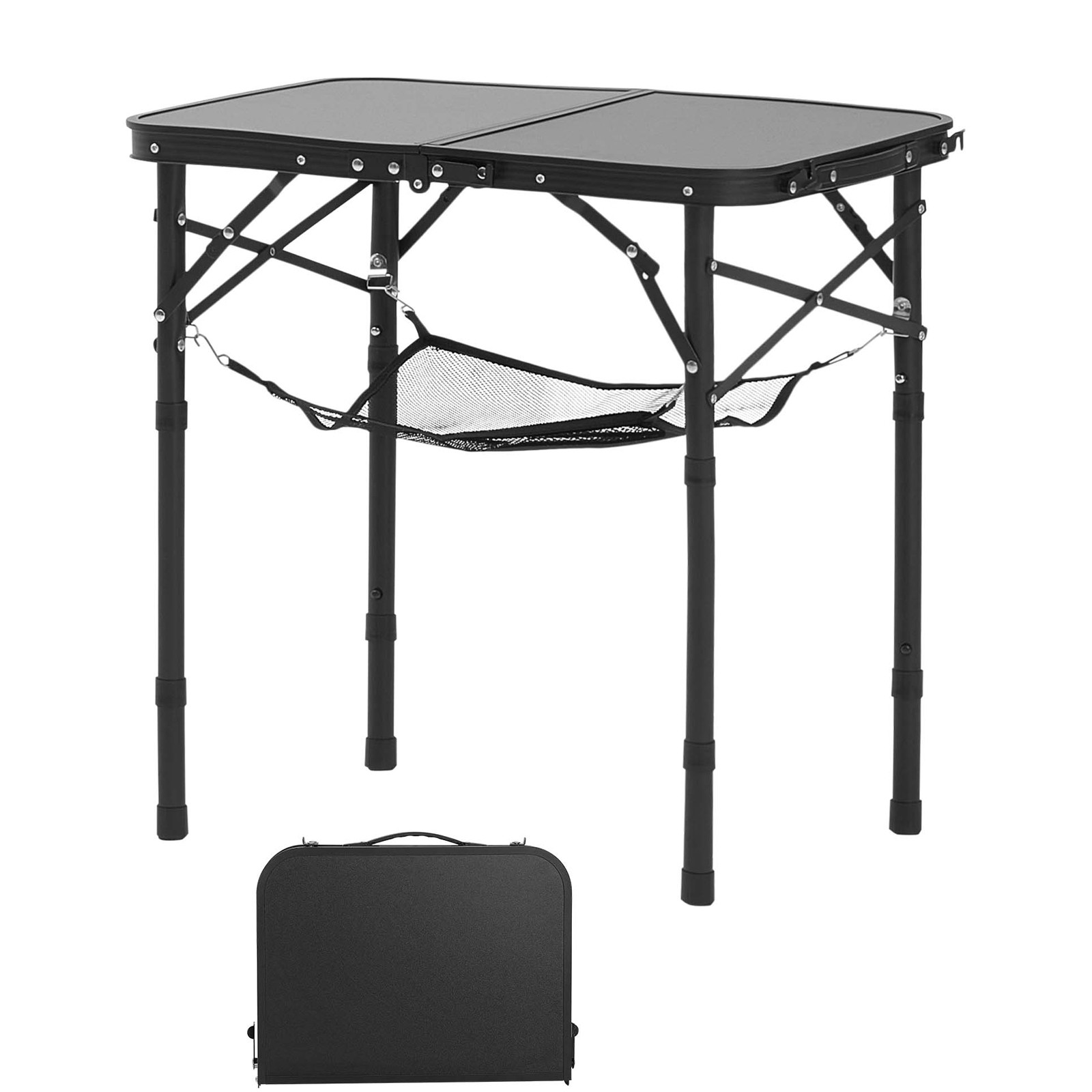 2ft Folding Portable Camping Table Aluminum Adjustable Height Outdoor